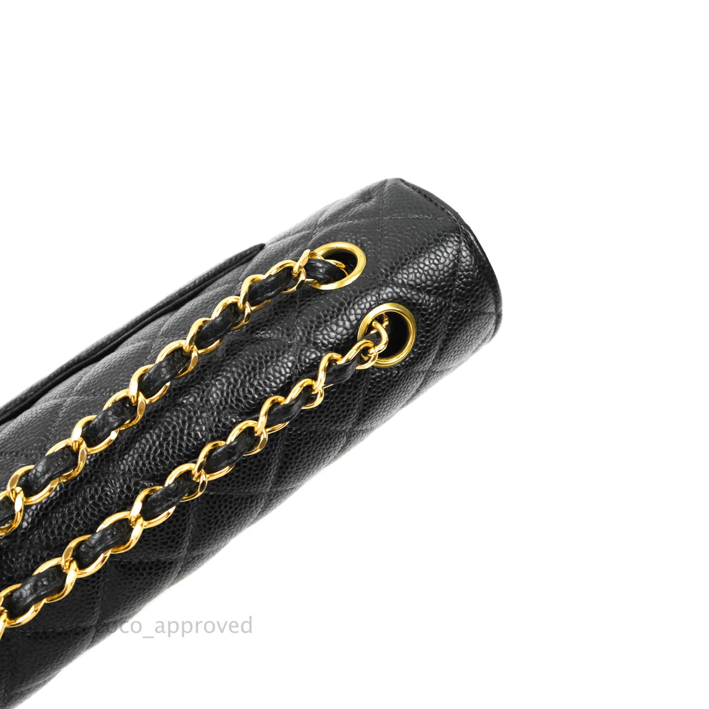 Chanel Vintage Quilted M/L Medium Double Flap Black Caviar 24K Gold Hardware