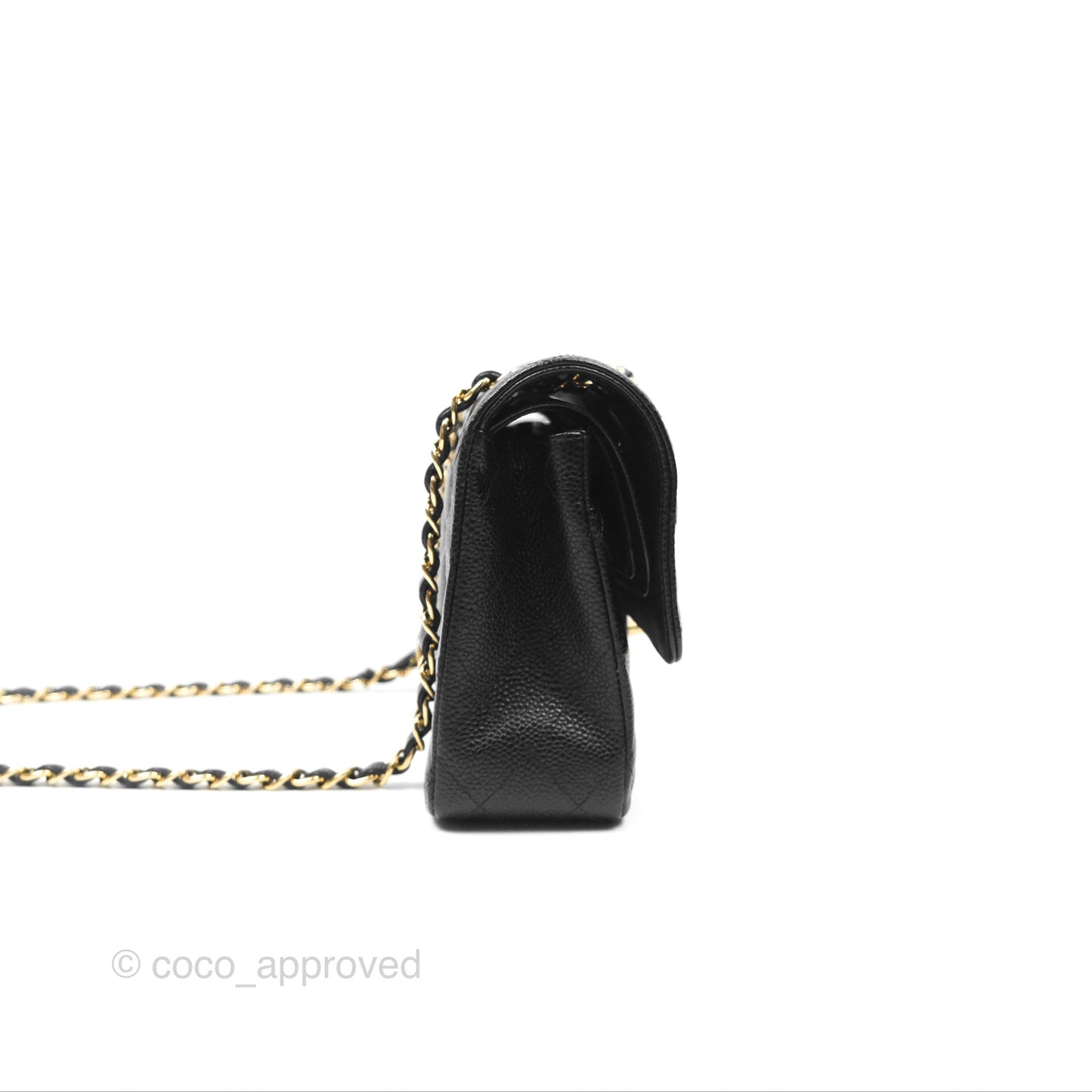 Chanel Classic M/L Medium Flap Quilted Black Caviar Gold Hardware