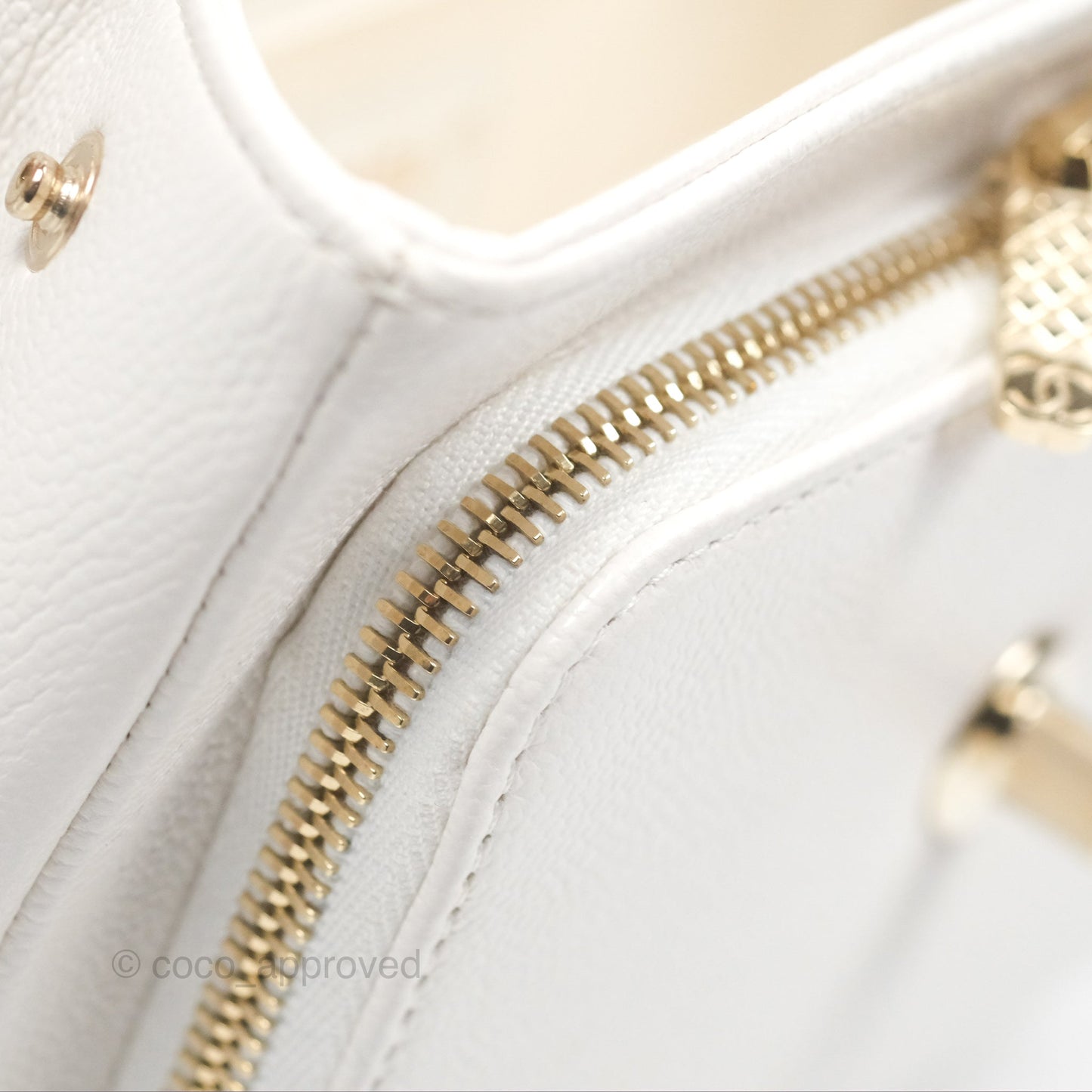 Chanel Quilted Small Business Affinity Flap White Caviar Gold Hardware