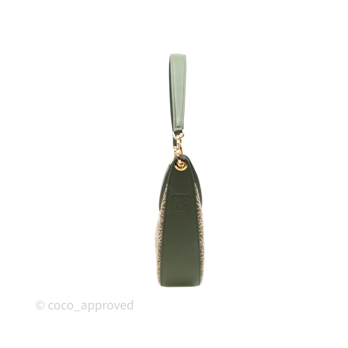 Loewe Small Luna Anagram Shoulder Bag Green Calfskin Jacquard