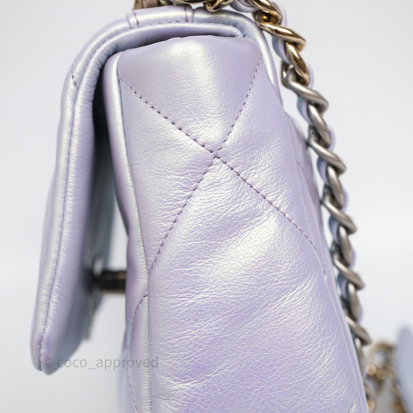 Chanel 19 Small Iridescent Purple Mixed Hardware