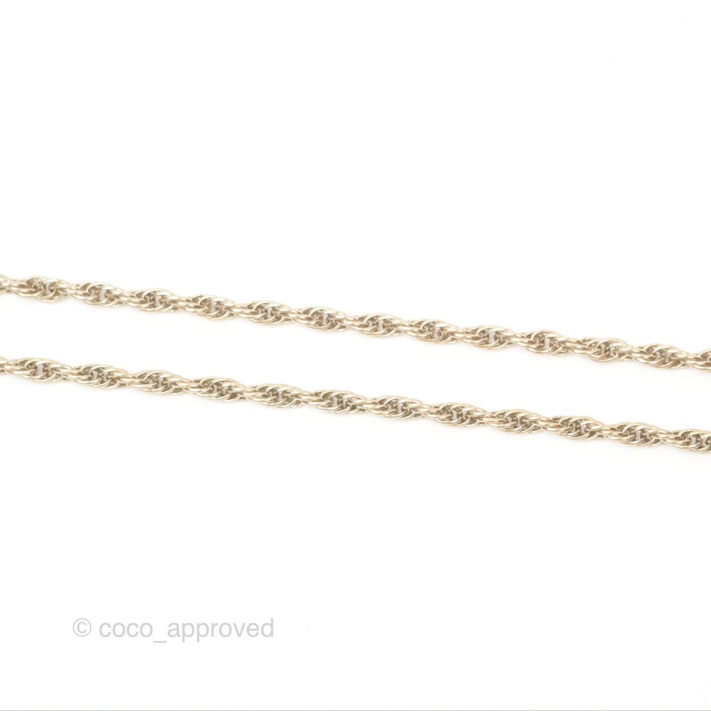 Chanel Pearl CC Necklace Blue Gold Tone 18P