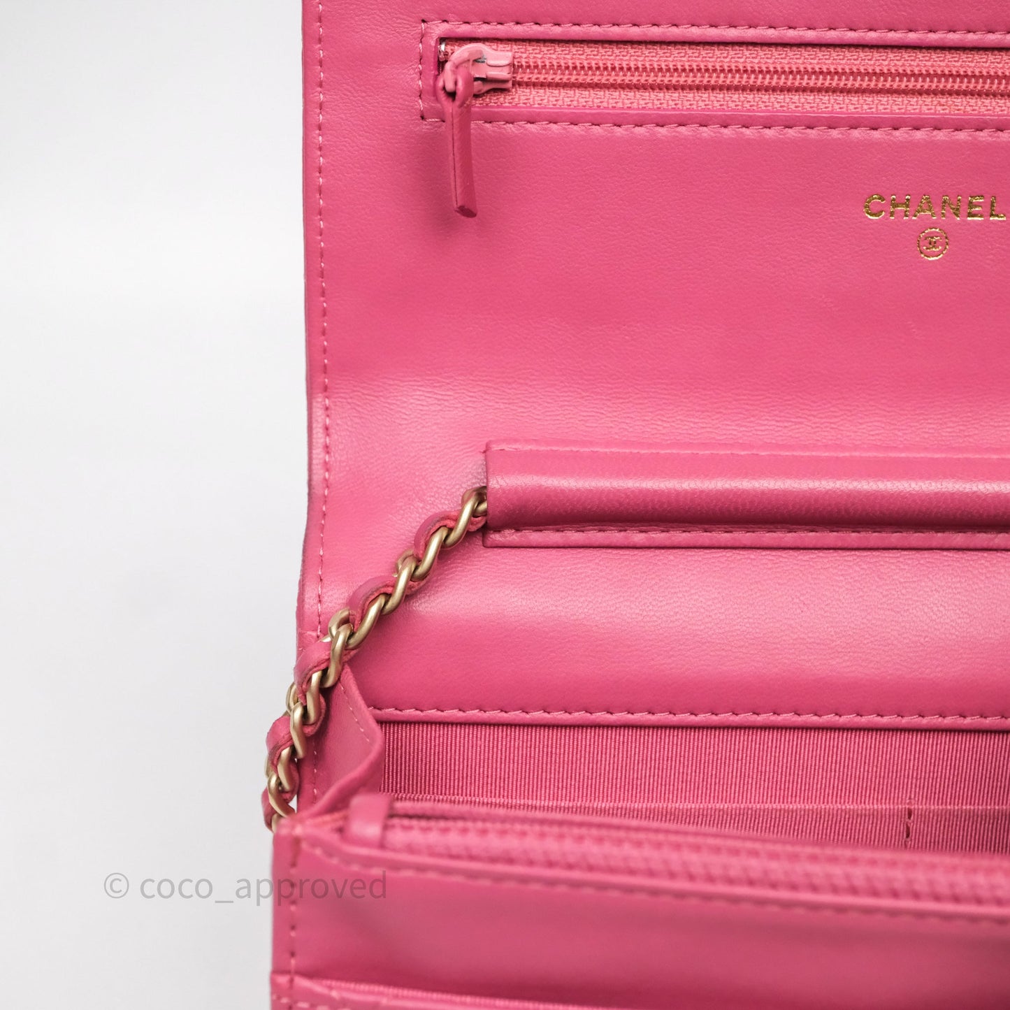Chanel Quilted Classic WOC Pink Lambskin Gold Hardware