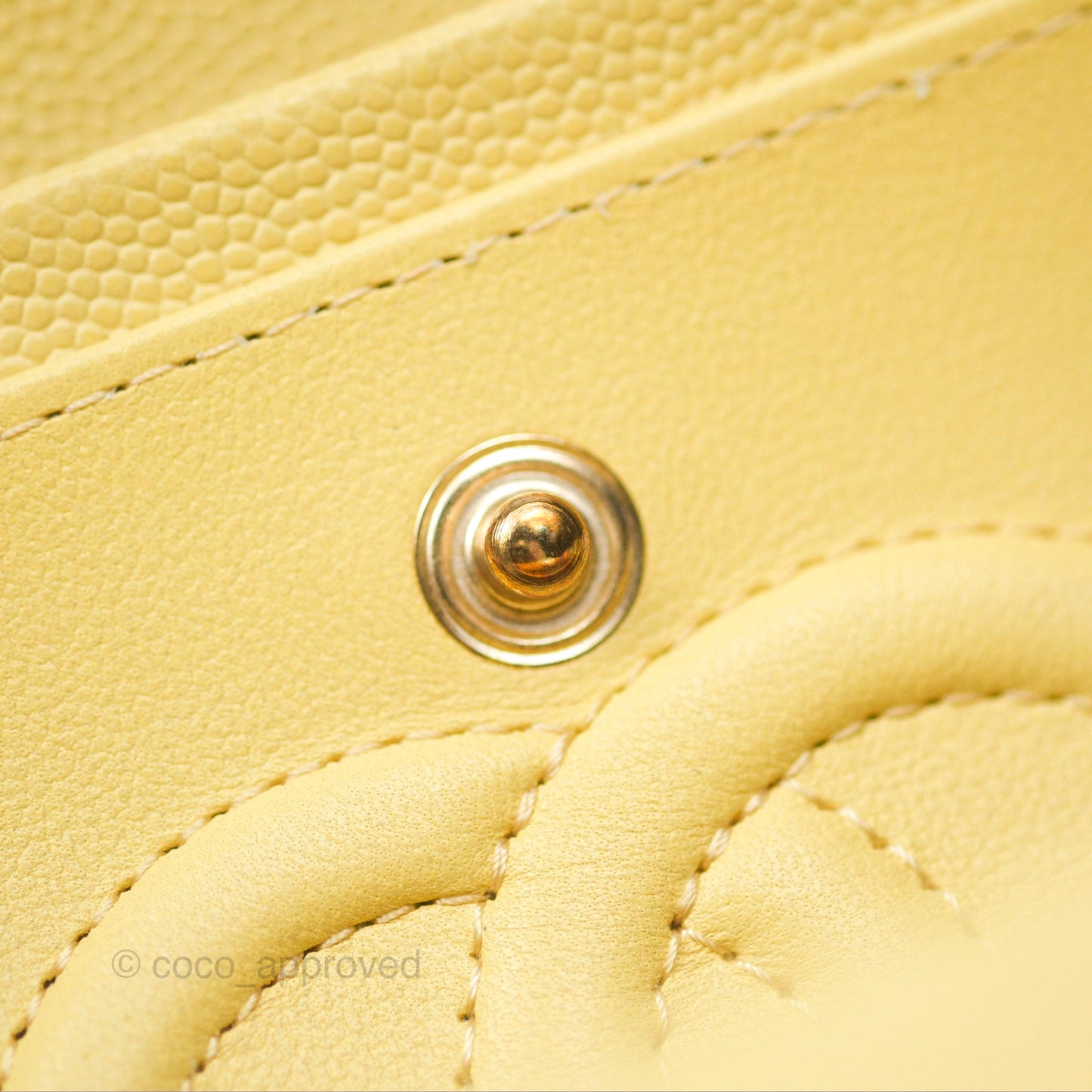Chanel Small Classic Quilted Flap Yellow Caviar Gold Hardware