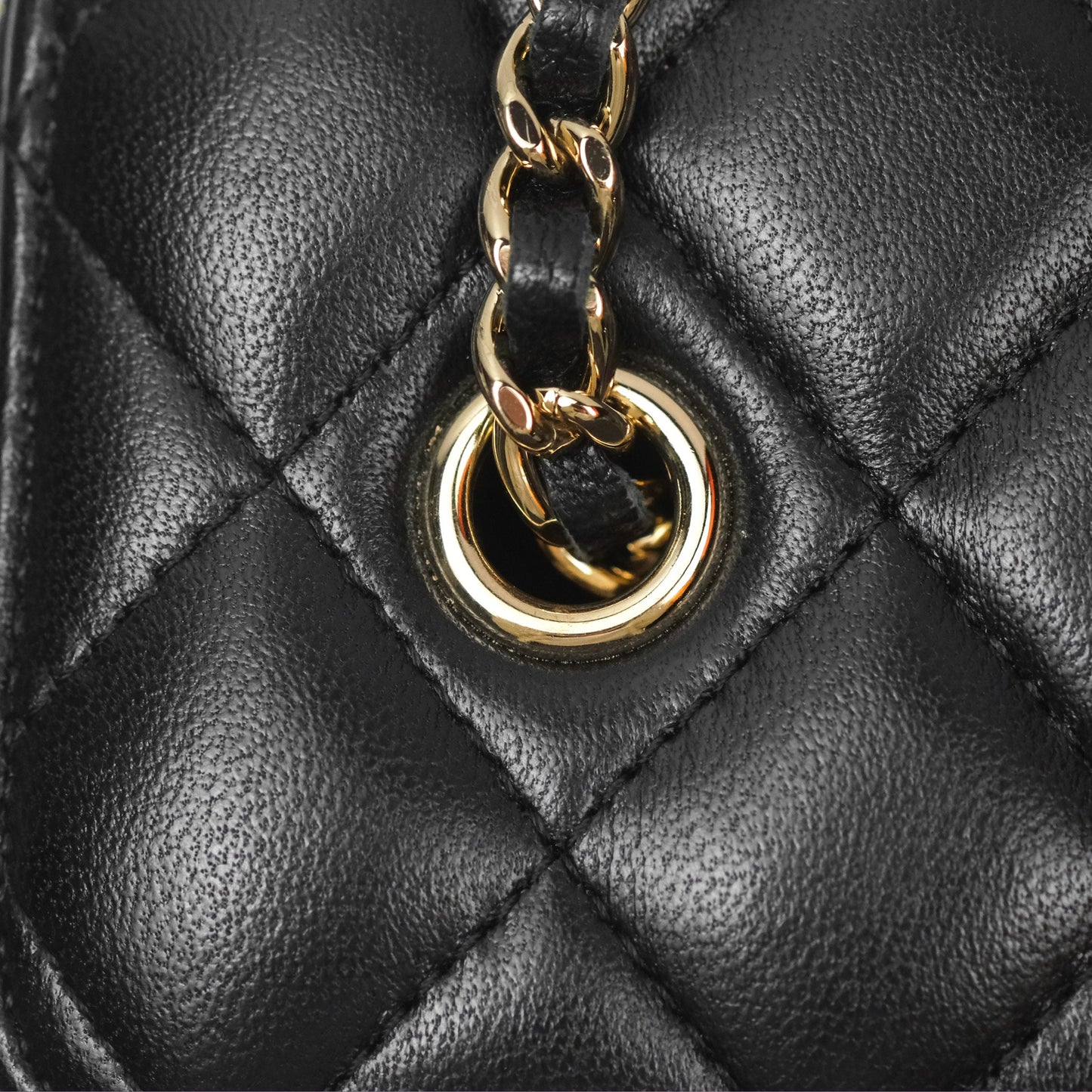Chanel Vanity Rectangular with Chain Black Lambskin Gold Hardware