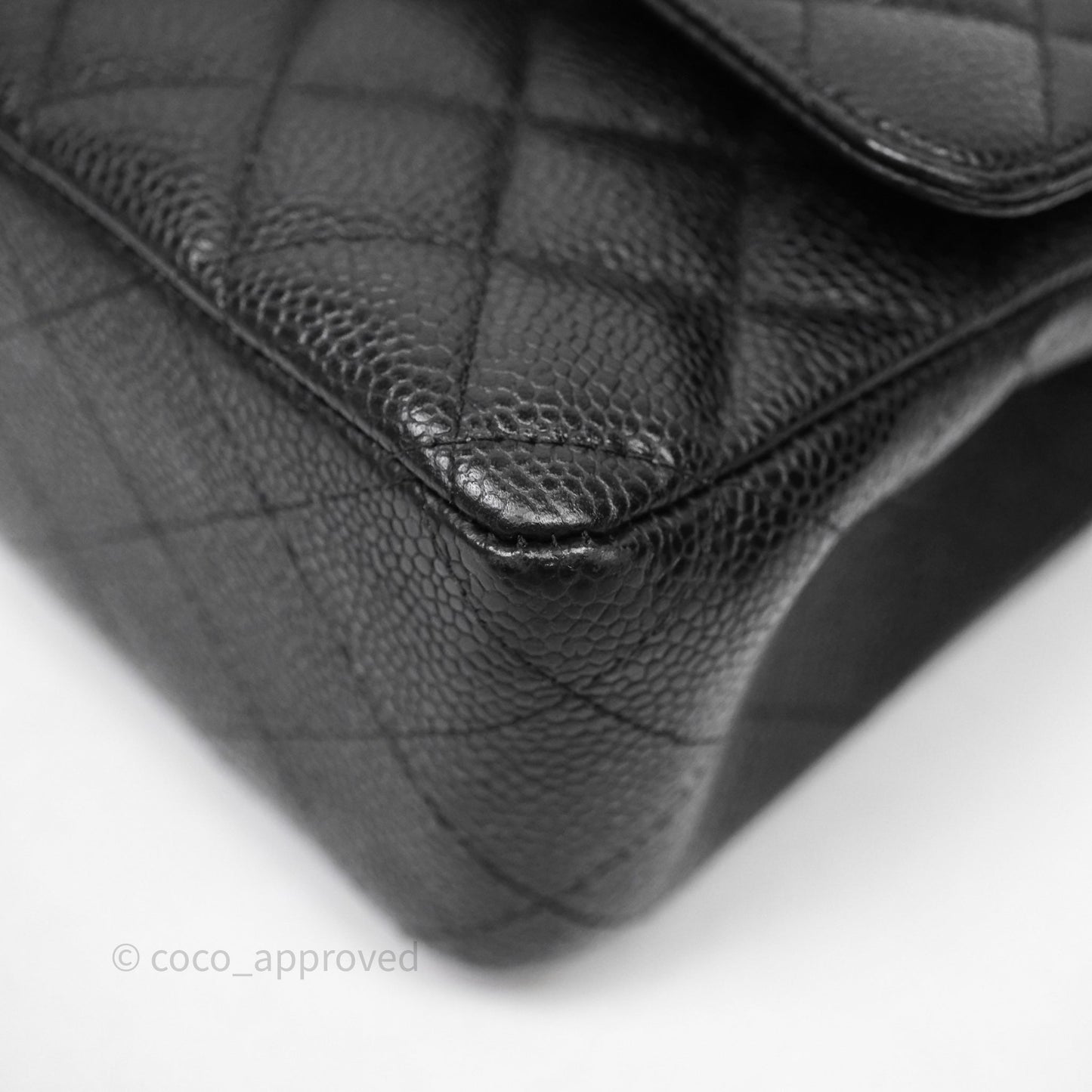 Chanel Classic M/L Medium Flap Quilted Black Caviar Gold Hardware