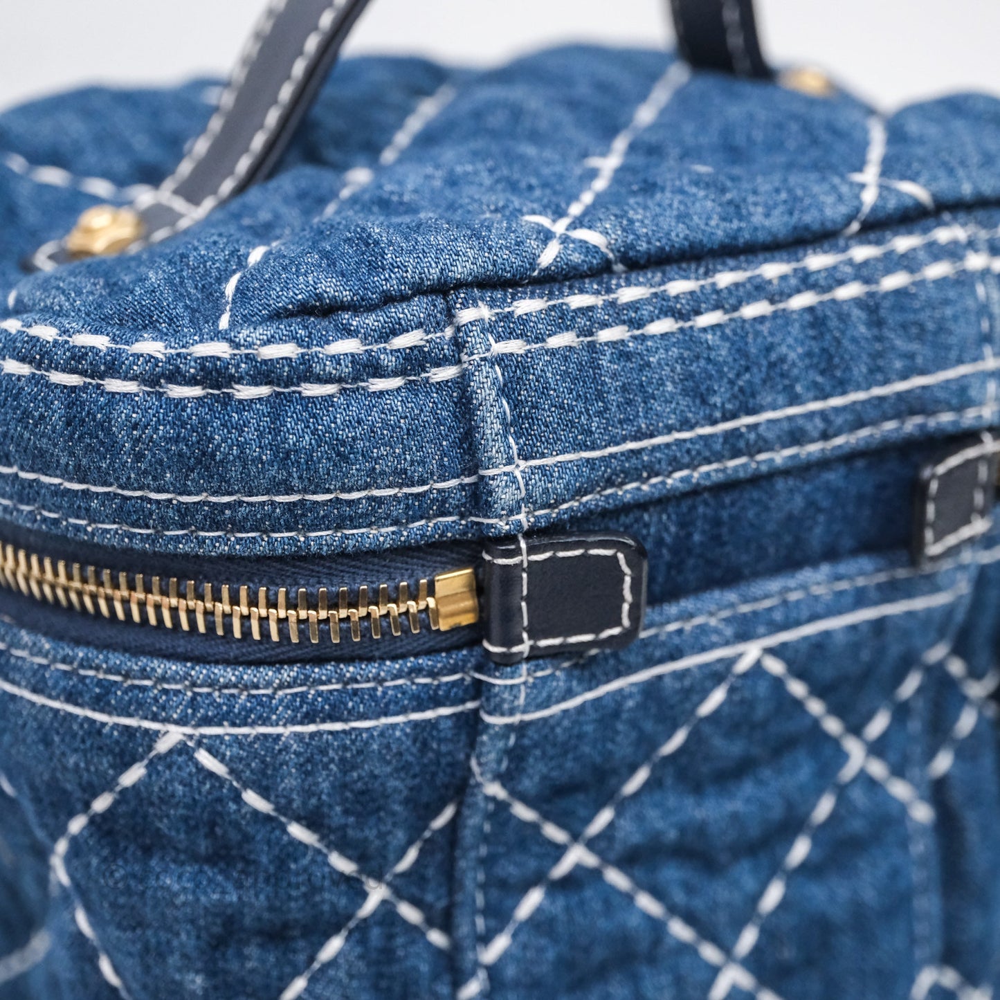 Chanel Quilted Trip Vanity Denim Aged Gold Hardware 20C
