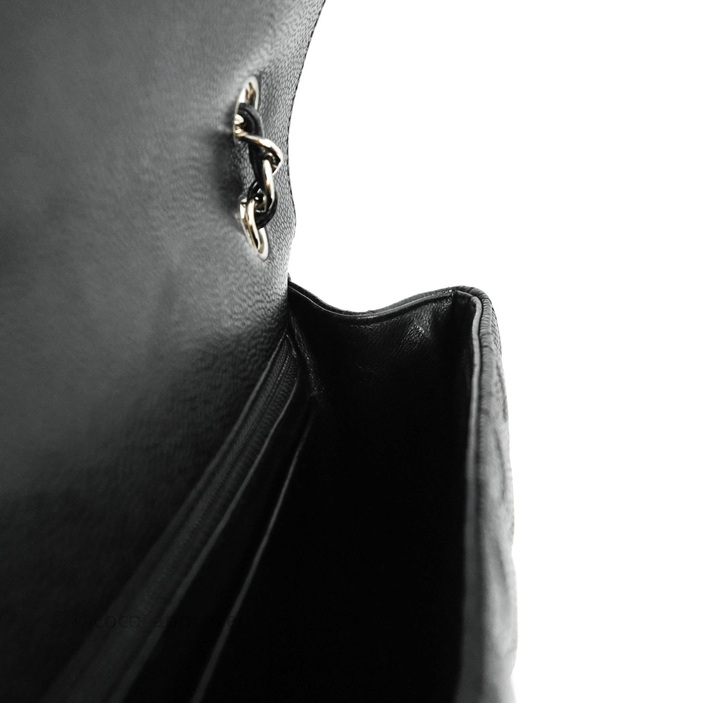 Chanel Single Flap Maxi Caviar Black Silver Hardware