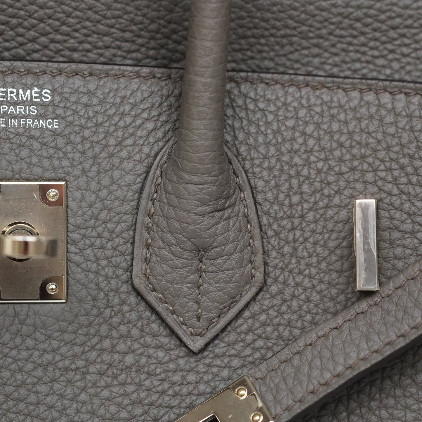 Hermès Birkin 25 Retourne Gris Etain 8F Togo Palladium Hardware