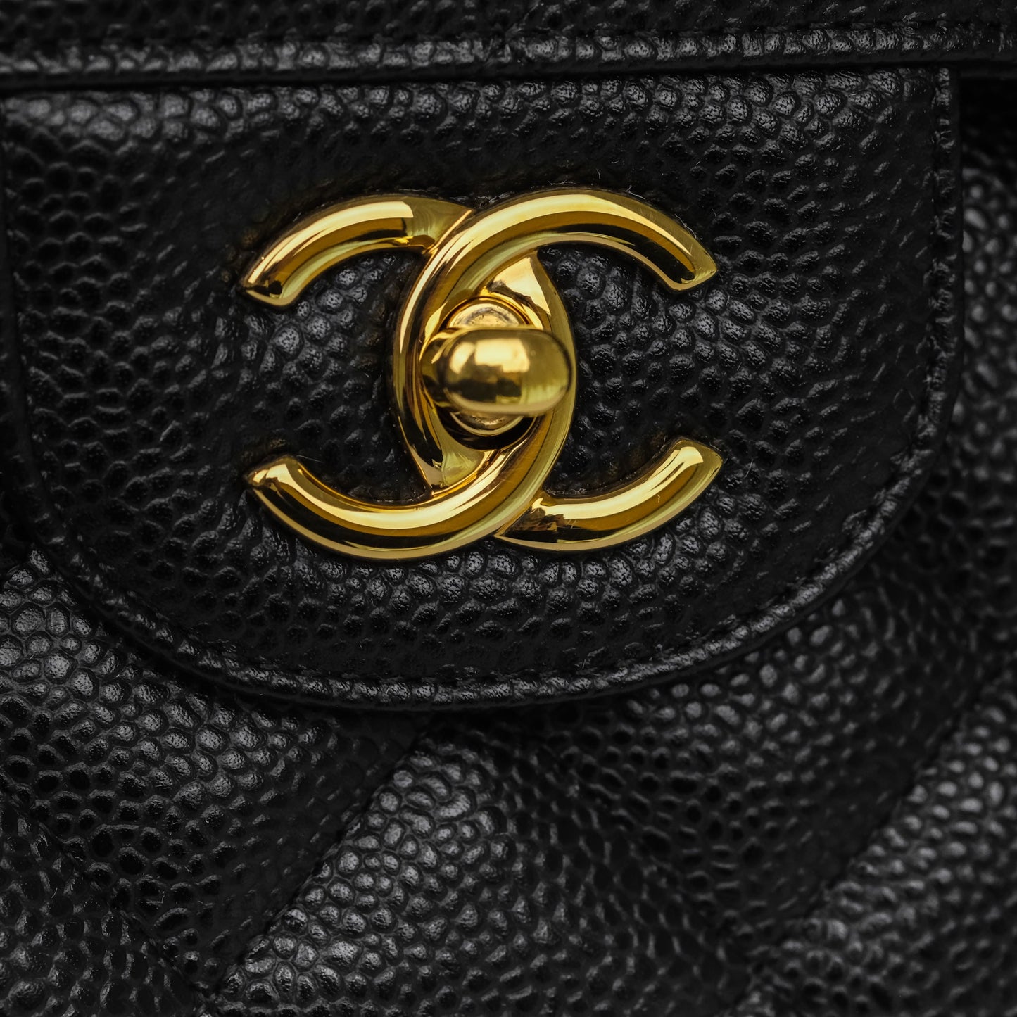 Chanel Jumbo Double Flap Black Caviar Gold Hardware⁣⁣