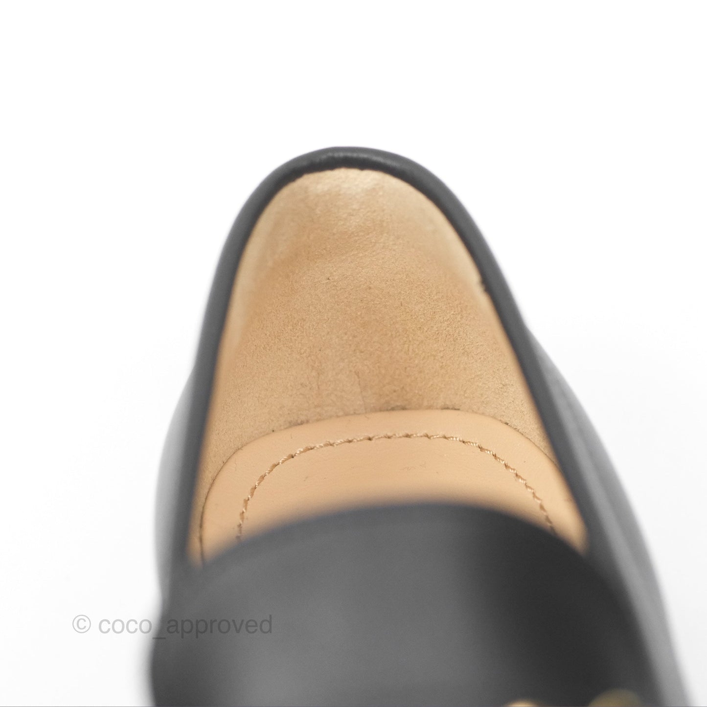 Chanel Loafers Black Leather CC Clover Camellia 23S Size 37C