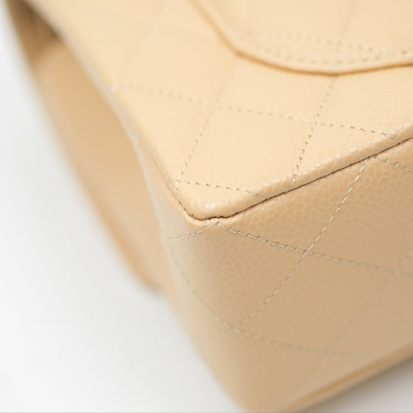 Chanel Small Quilted Classic Flap Beige Caviar Gold Hardware