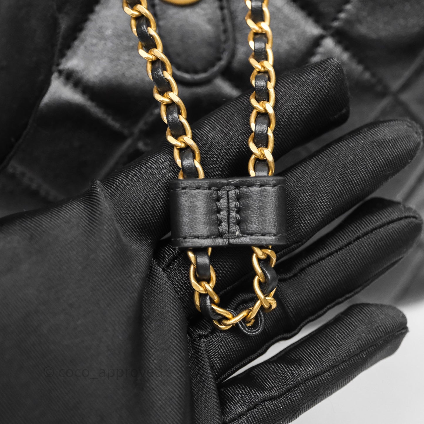 Chanel Backpack Black Calfskin Aged Gold Hardware