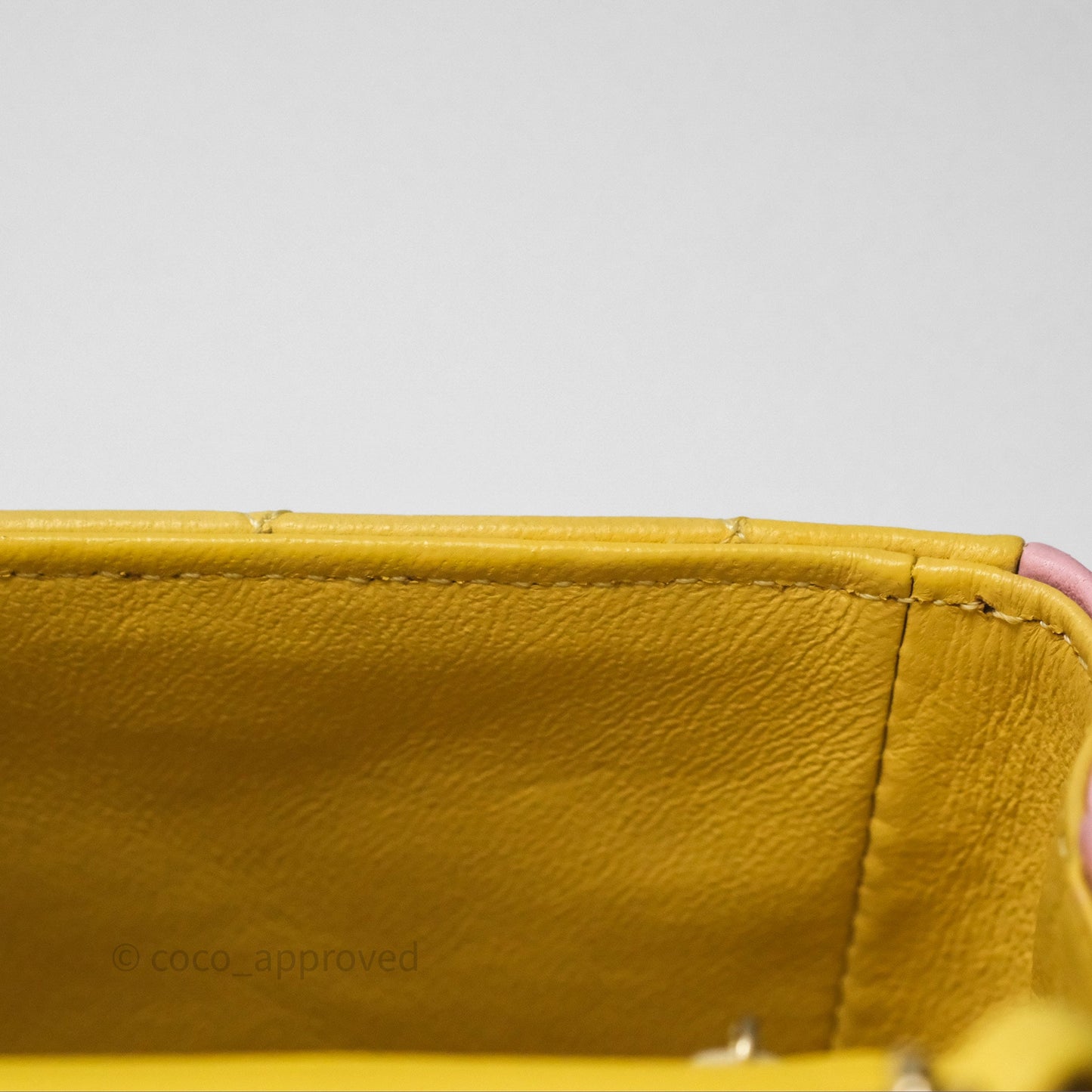 Chanel Quilted Mini Rectangular Flap Tri-Color Orange/Yellow/Pink Lambskin Gold Hardware