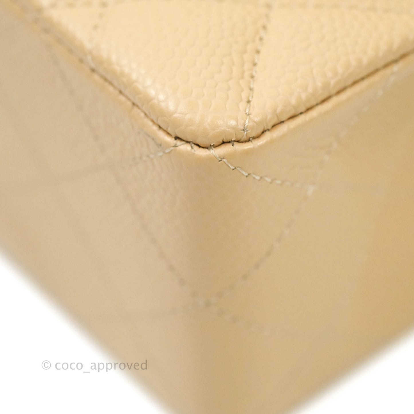 Chanel Classic Small S/M Flap Beige Caviar Silver Hardware