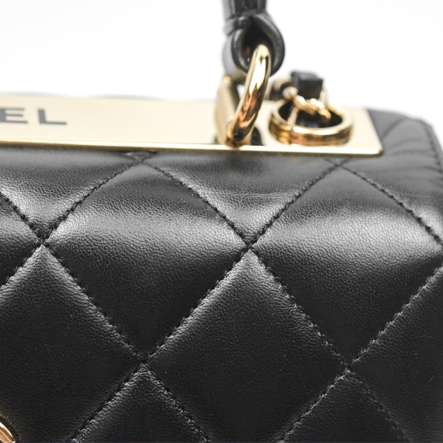 Chanel Small Trendy CC Black Lambskin Gold Hardware