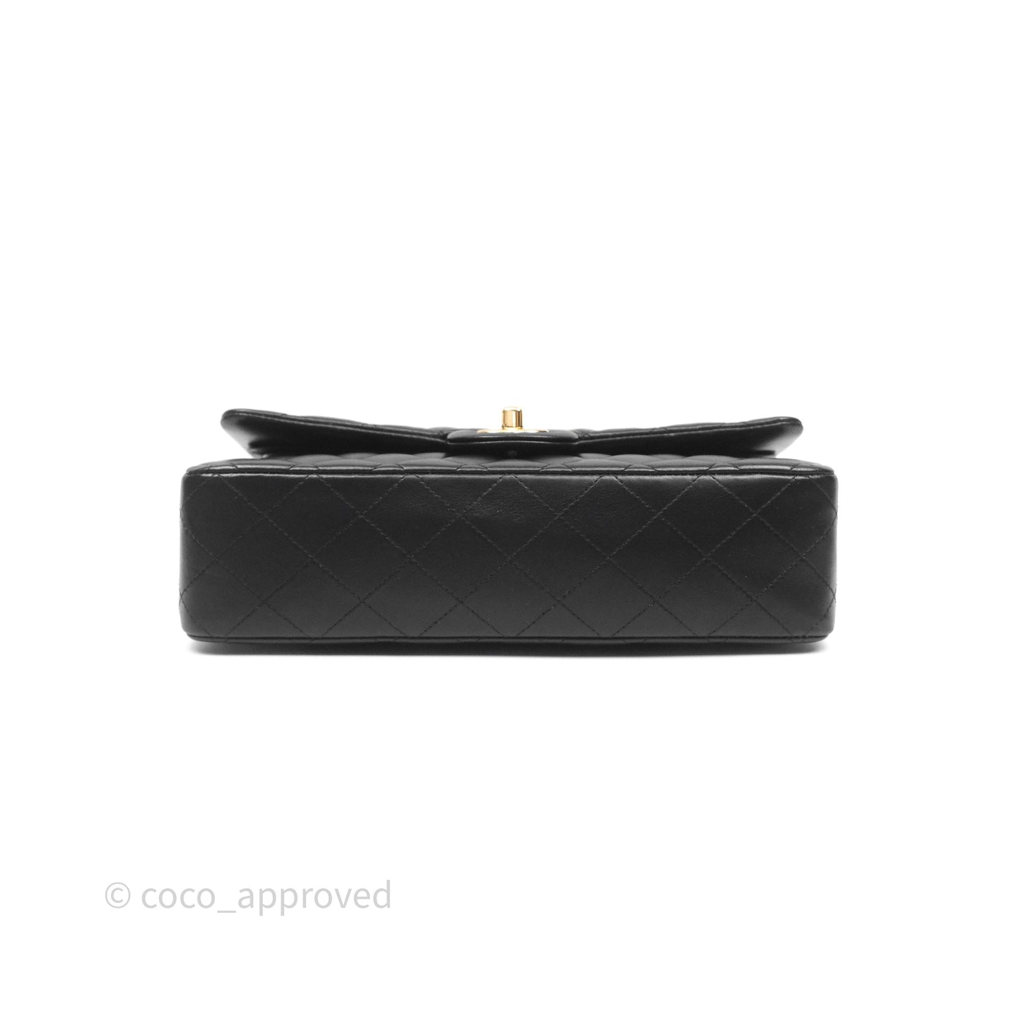 Chanel Classic M/L Medium Flap Quilted Black Lambskin Gold Hardware