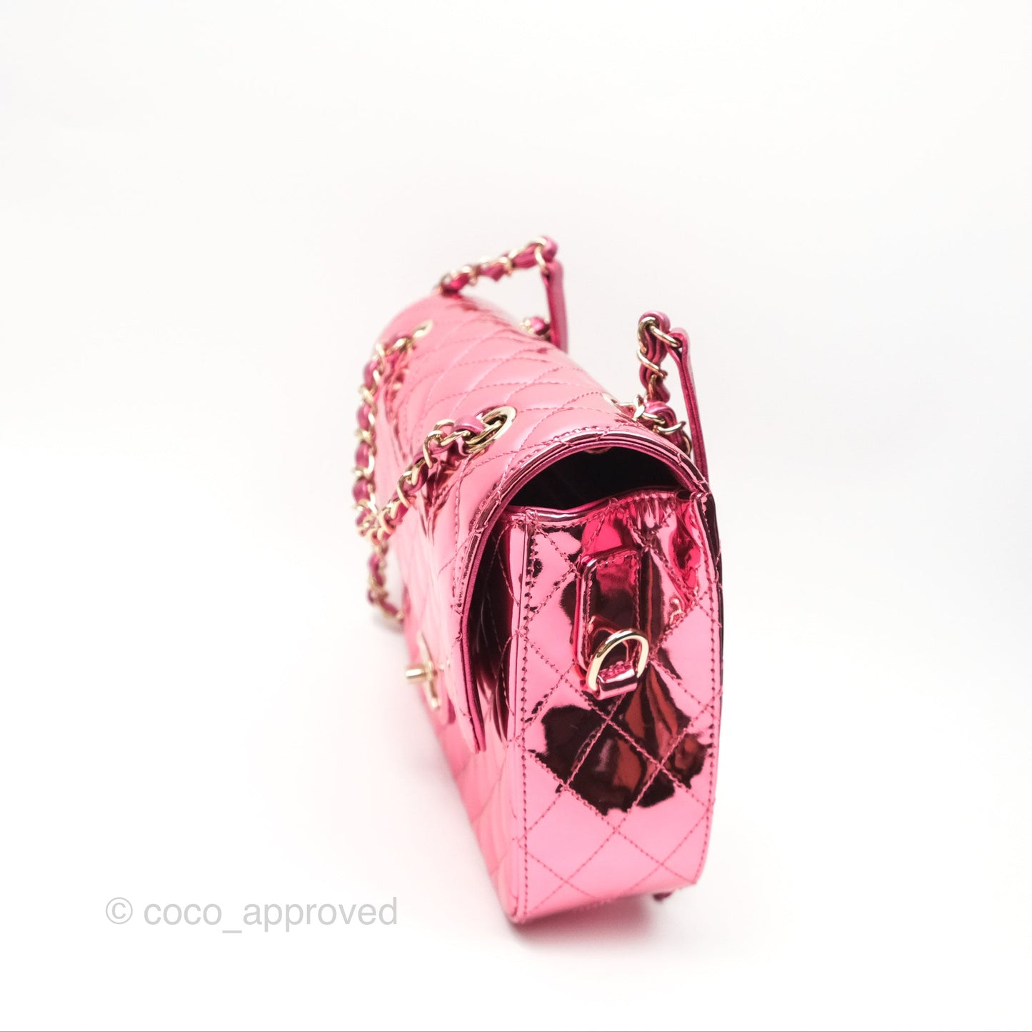 Chanel Small Flap Star Backpack Metallic Pink Mirror Calfskin Gold Hardware 24C