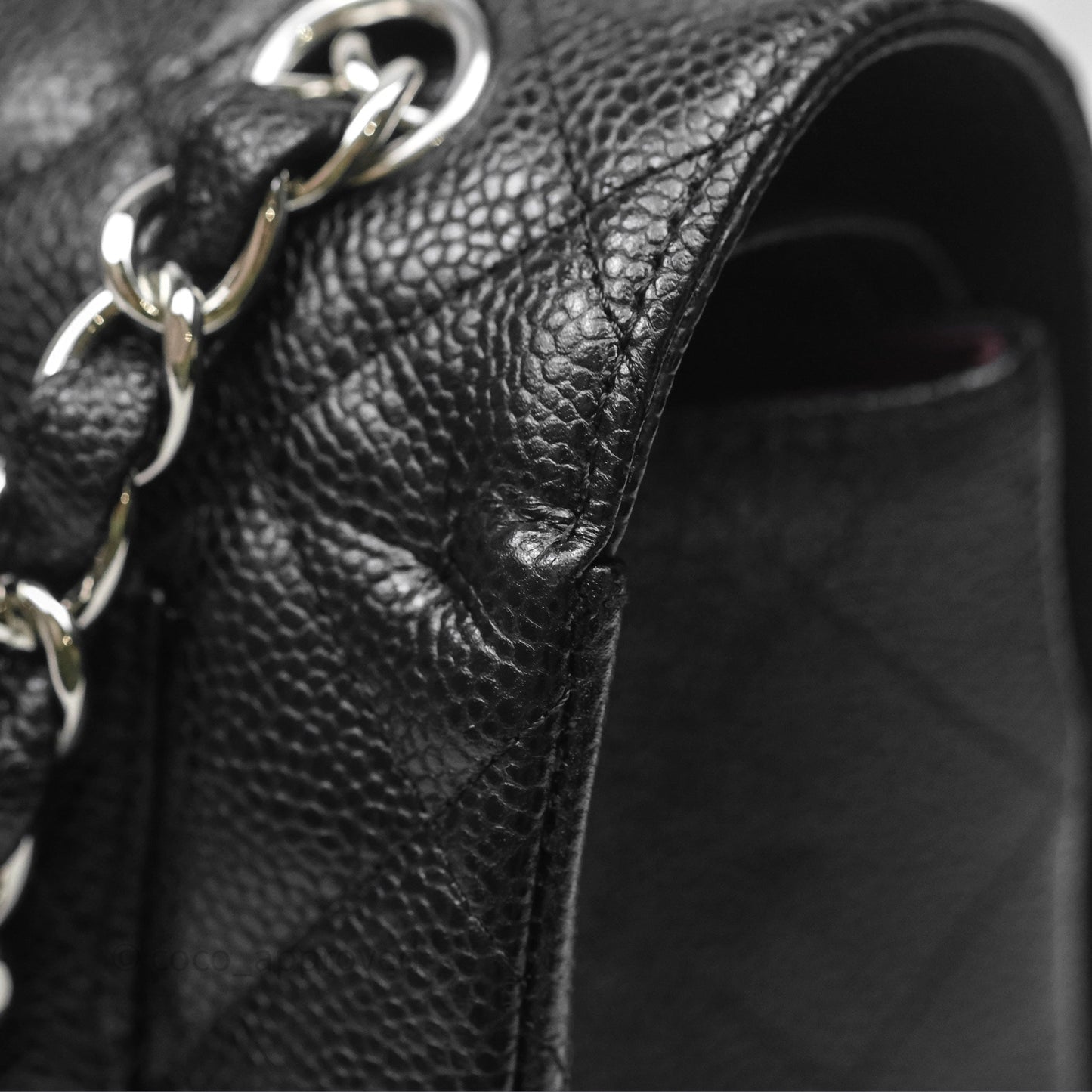 Chanel Jumbo Double Flap Black Caviar Silver Hardware⁣⁣
