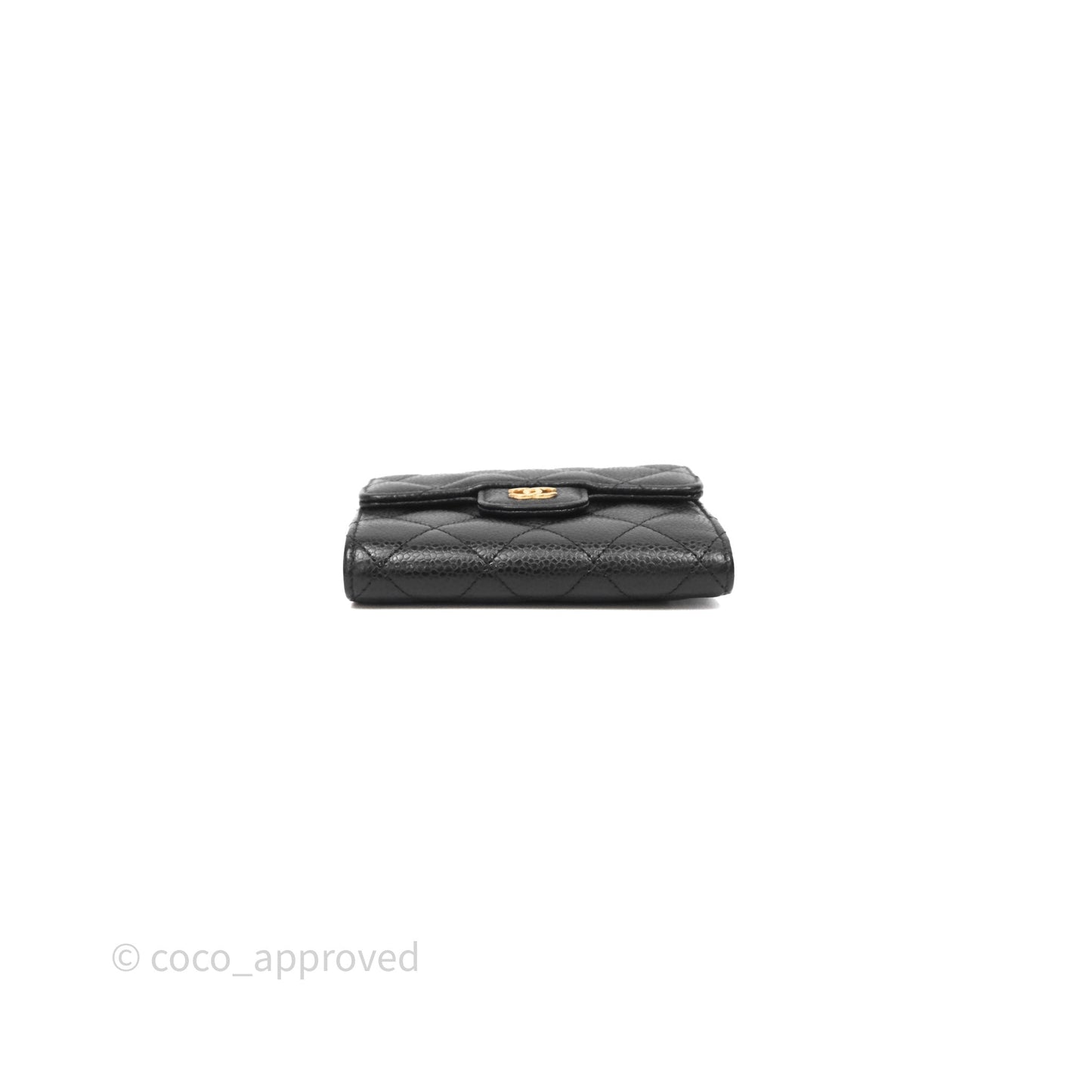 Chanel Classic Short Flap Wallet Black Caviar Gold Hardware