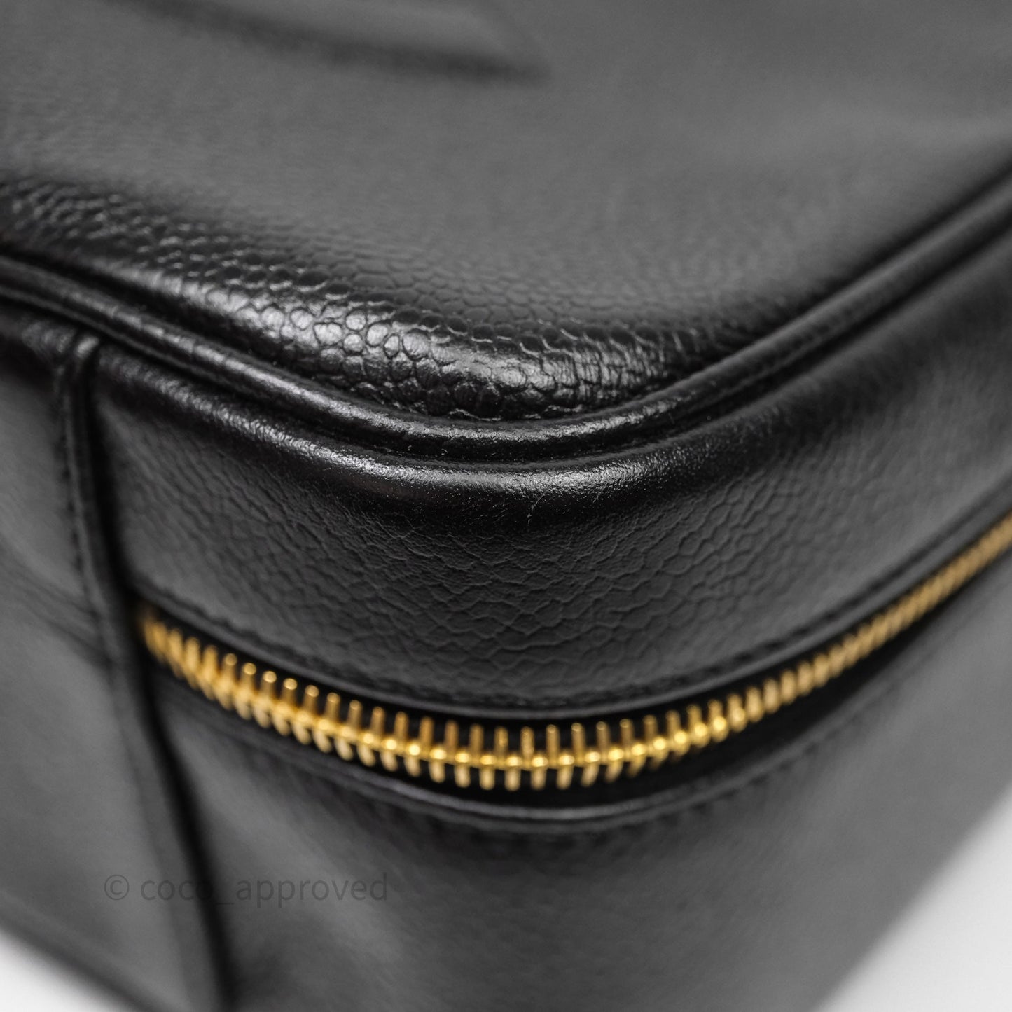 Chanel Vintage Timeless Vanity Case Caviar 24K Gold Hardware