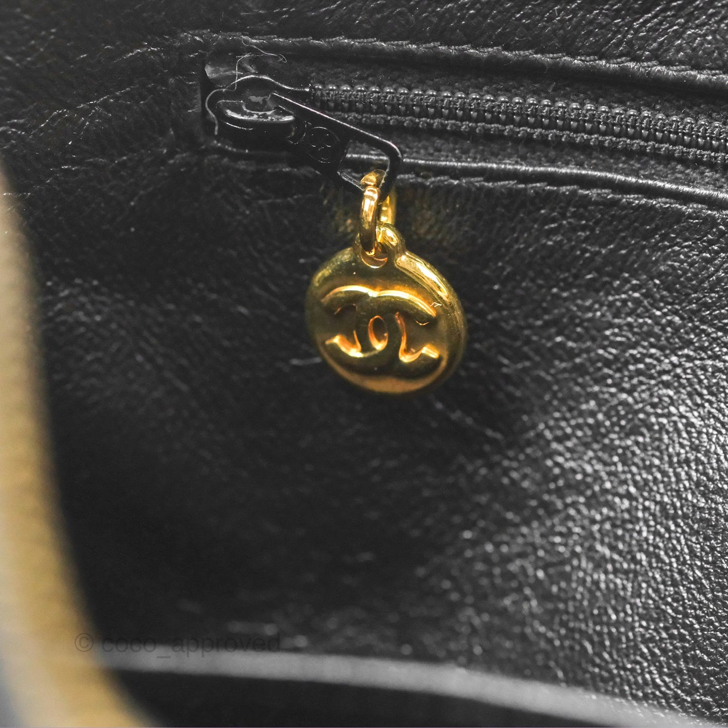 Chanel Vintage Quilted Shoulder Bag Black Lambskin Gold Hardware