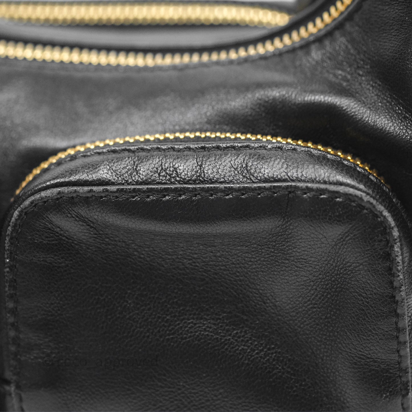 Miu Miu Nappa Leather Pocket Bag Black Lambskin Gold Hardware
