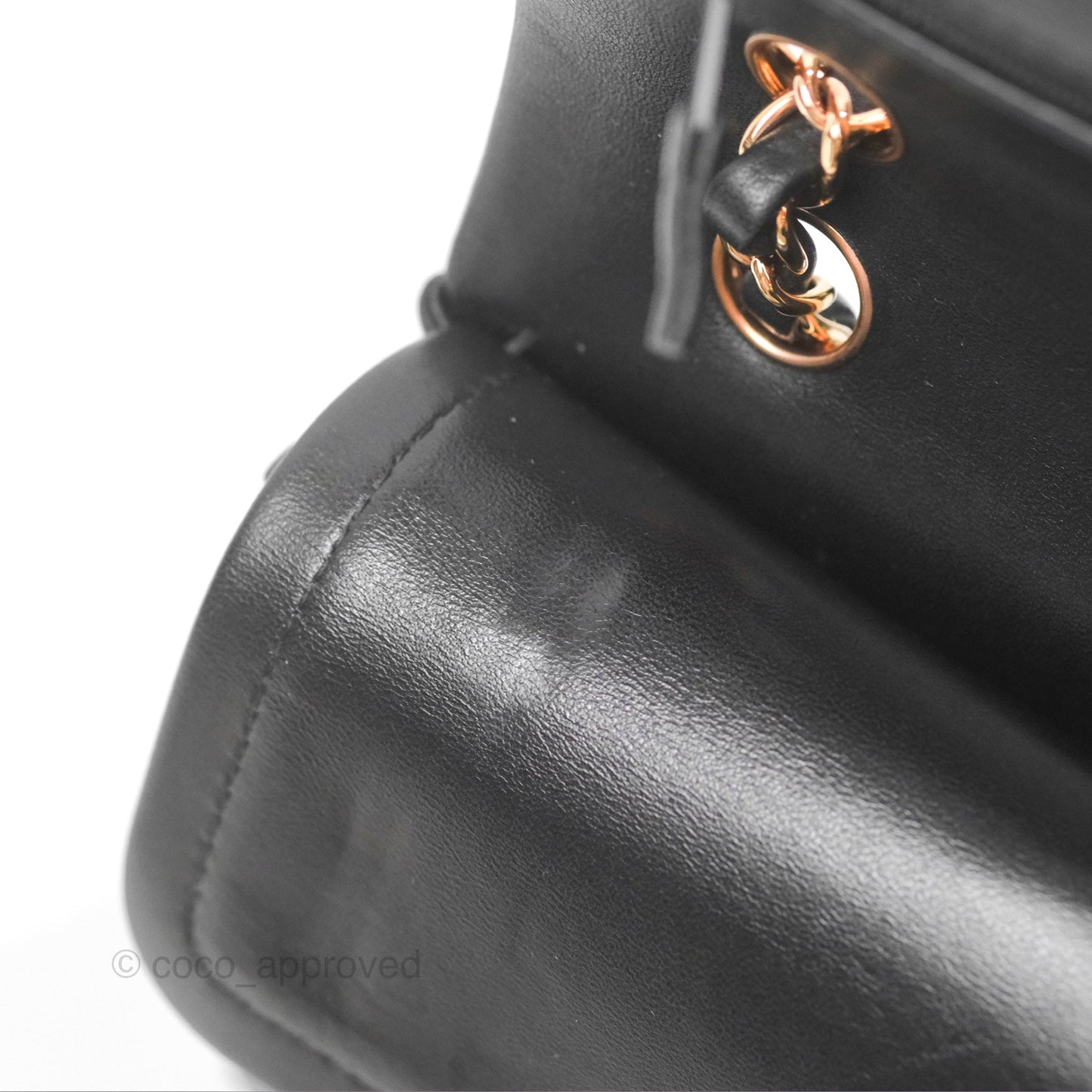 Chanel Small Classic Quilted Flap Black Lambskin Rose Gold Hardware