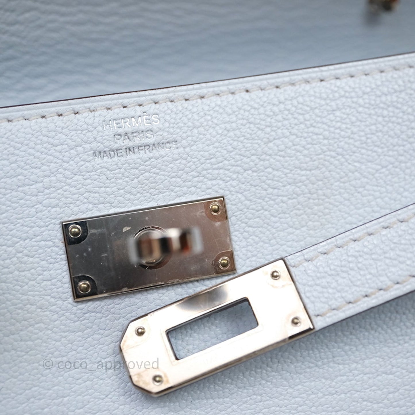Hermès Kelly To Go Bleu Brume T0 Chèvre Mysore Palladium Hardware