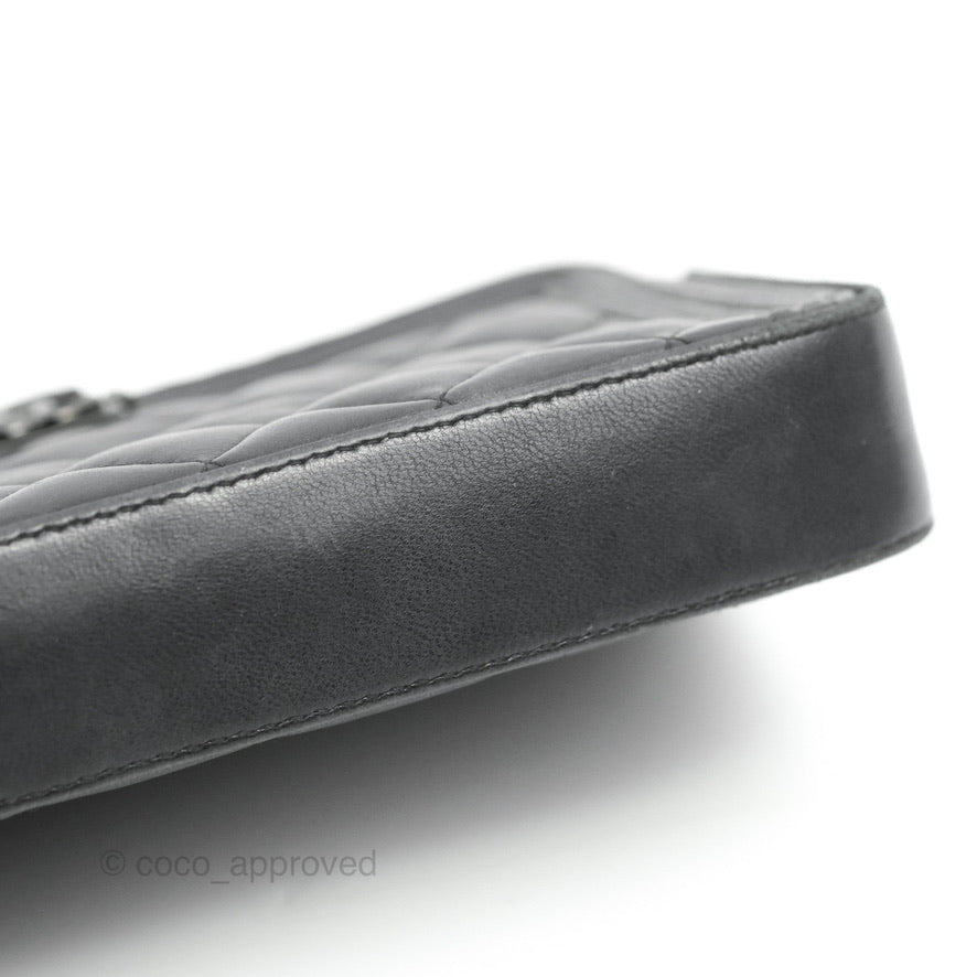 Chanel Le Boy Double Zip Wallet On Chain So Black Lambskin