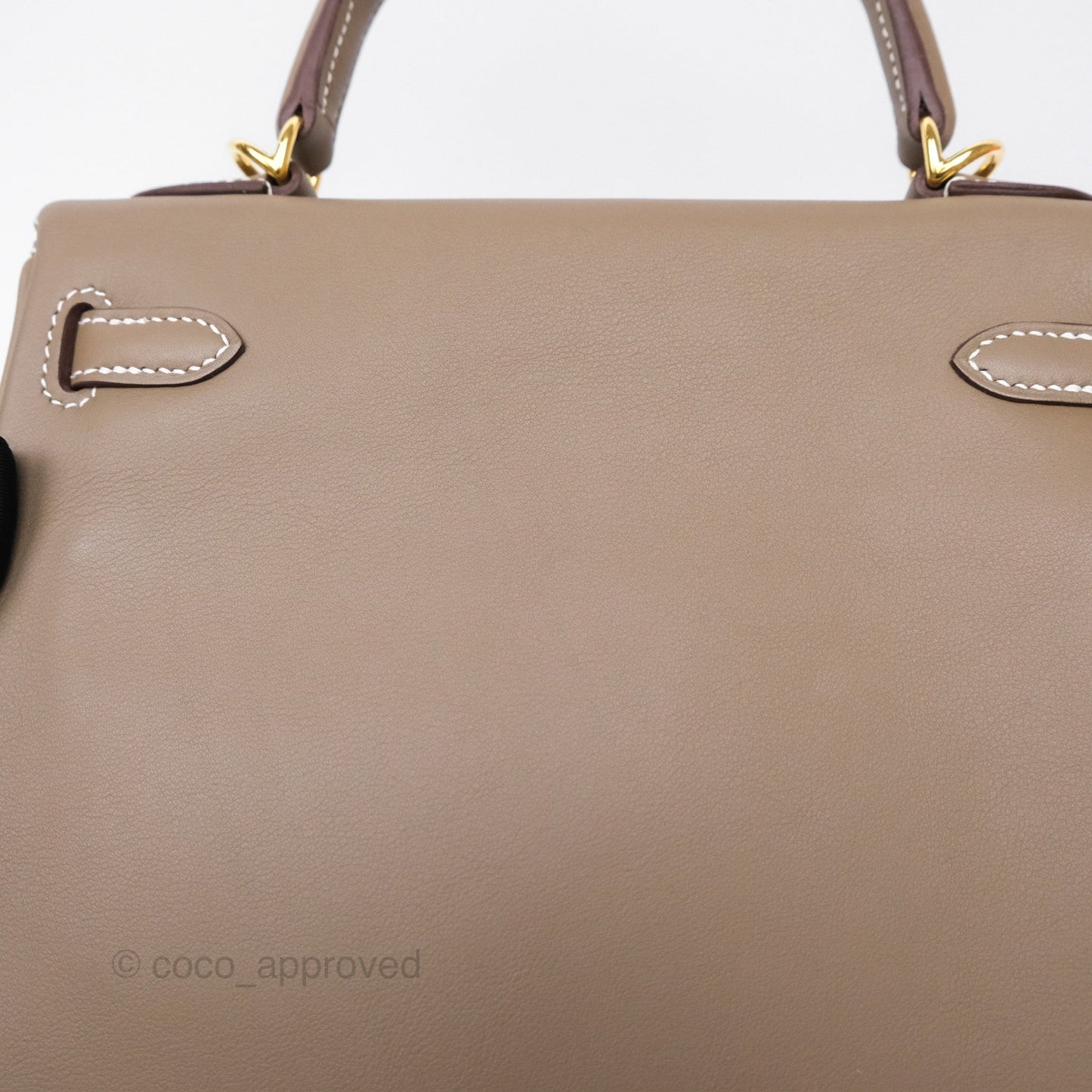 Hermès Retourne Kelly 25 Etoupe 18 Swift Gold Hardware