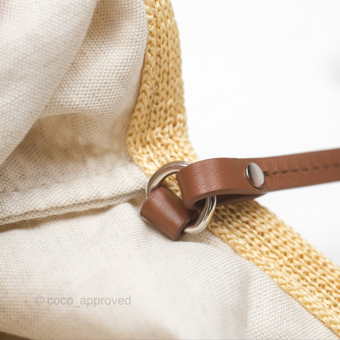 Miu Miu Woven Fabric Tote Bag Natural