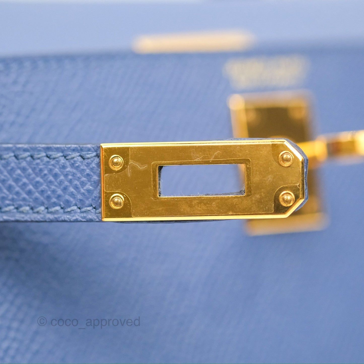 Hermès Mini Kelly II Bleu Brighton Epsom Gold Hardware