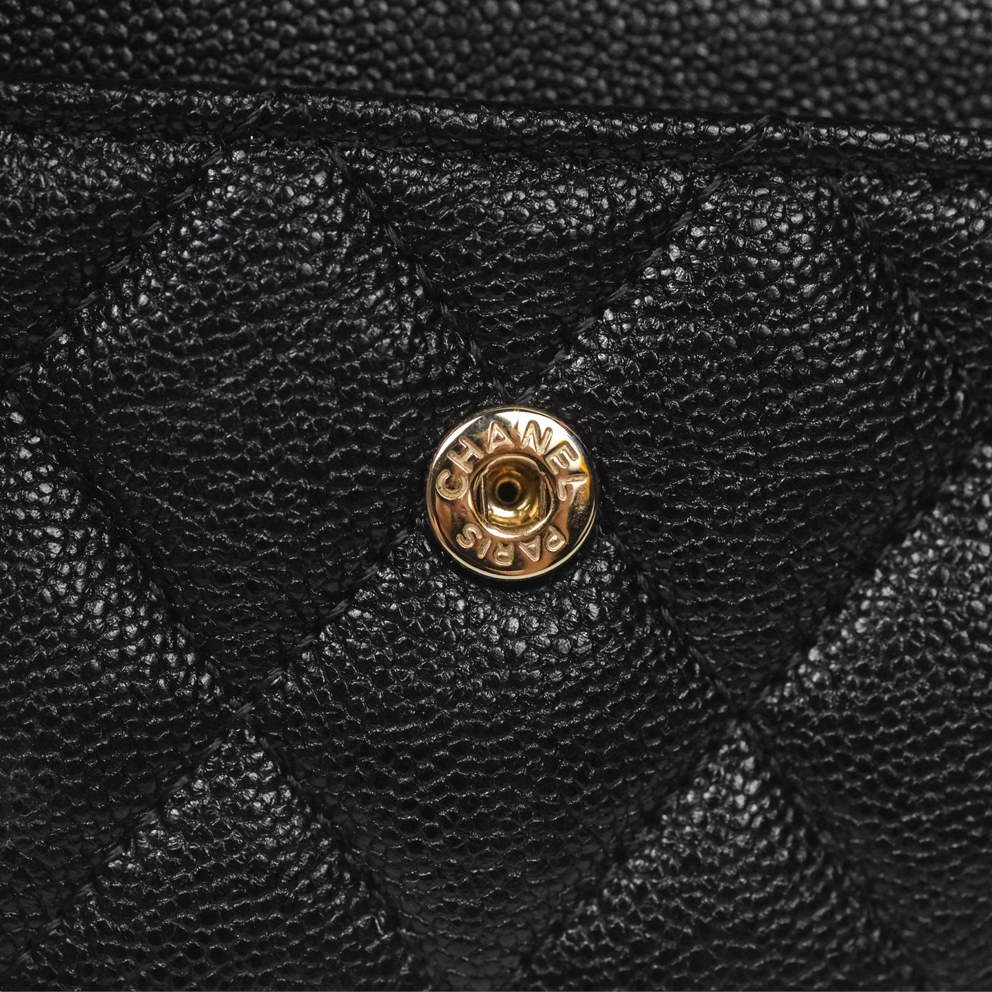 Chanel Quilted Boy Flap Card Holder Black Caviar Gold Hardware