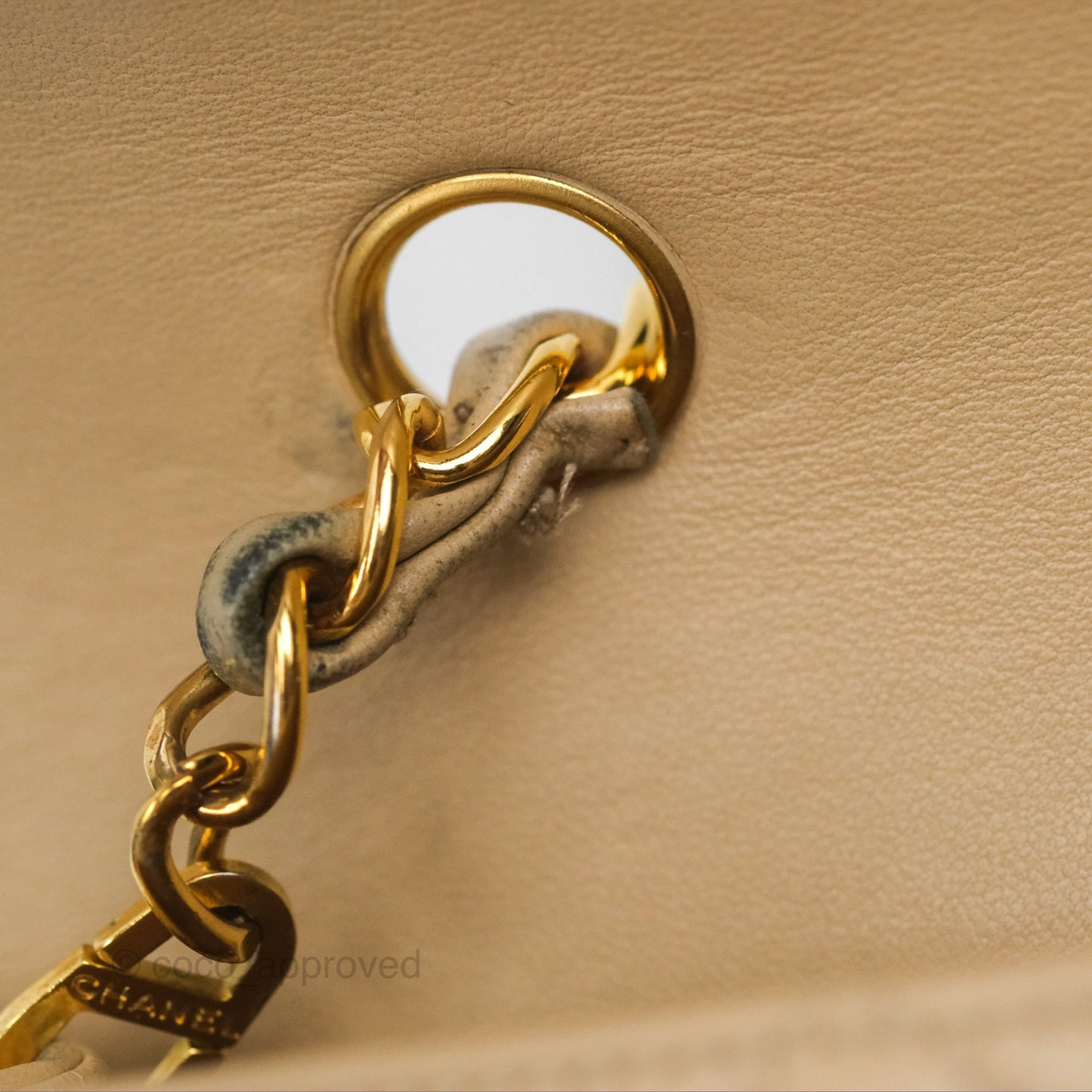 Chanel Vintage Small Quilted Classic Diana Flap Bag Beige Lambskin 24K Gold Hardware