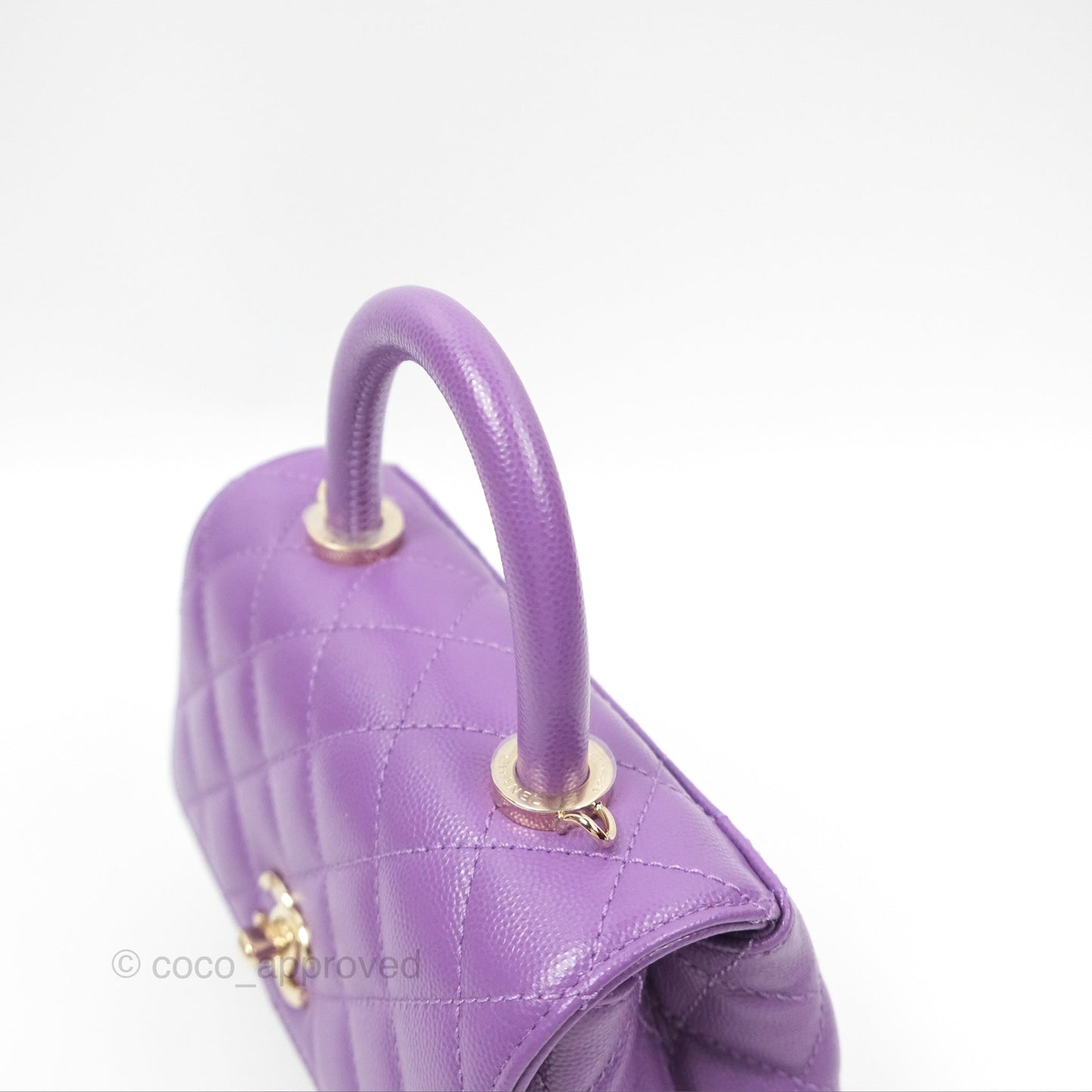 Chanel Mini Coco Handle Purple Caviar Gold Hardware