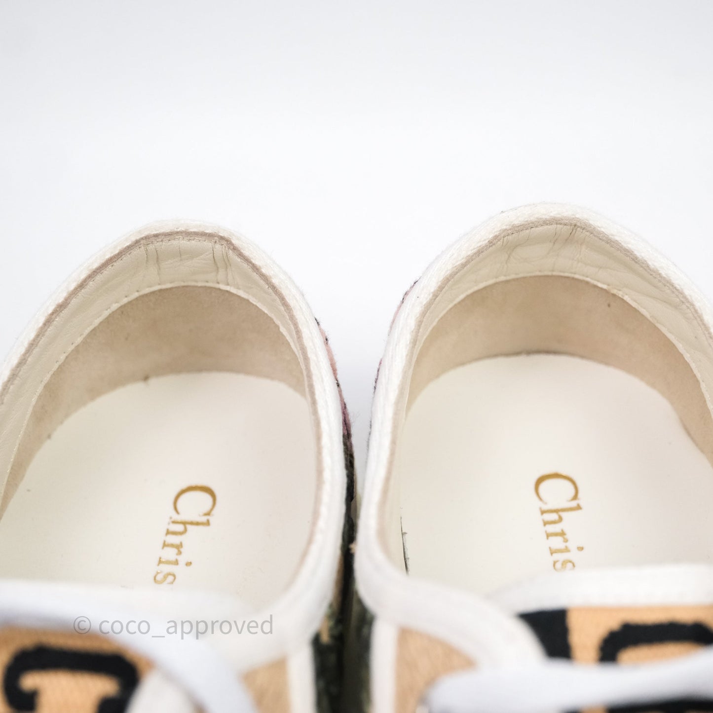 Dior Walk'n'Dior Sneakers Beige Floral Embroidered Canvas Size 37