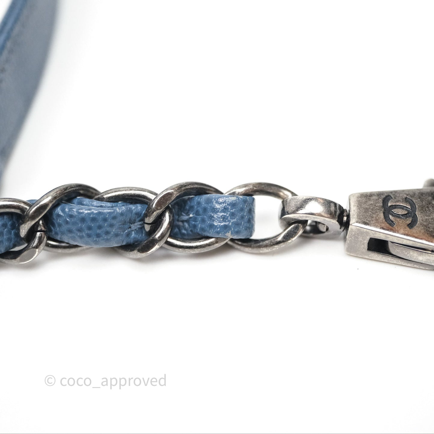 Chanel Medium Coco Handle Quilted Aged Caviar Dark Blue Ruthenium Hardware