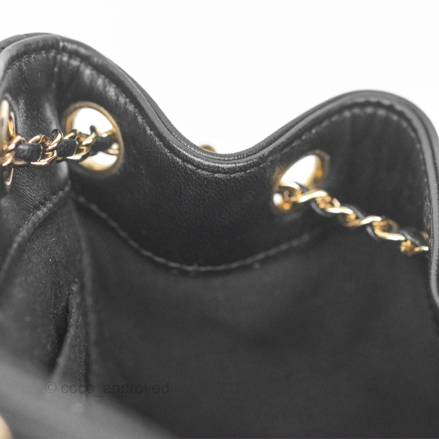 Chanel Quilted Small Duma Drawstring Backpack Black Lambskin