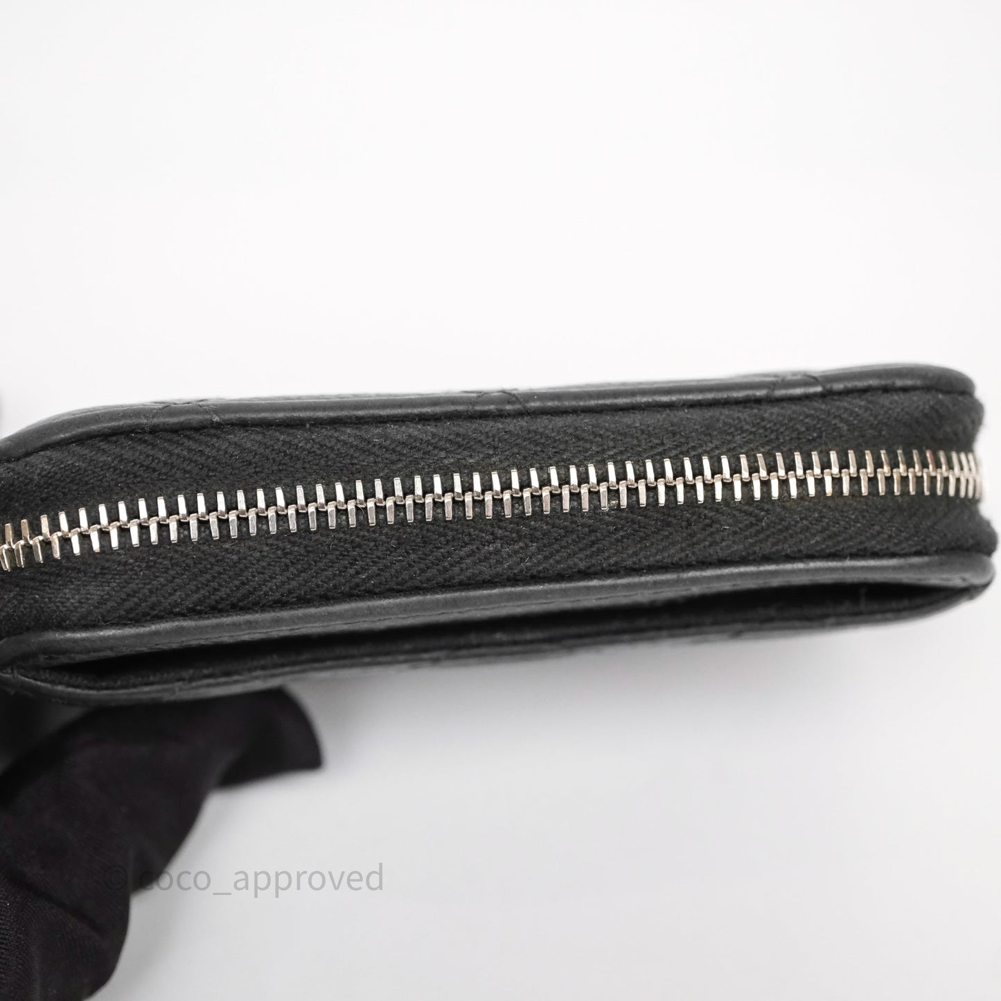 Chanel Classic Zipped Coin Purse Black Caviar Silver Hardware
