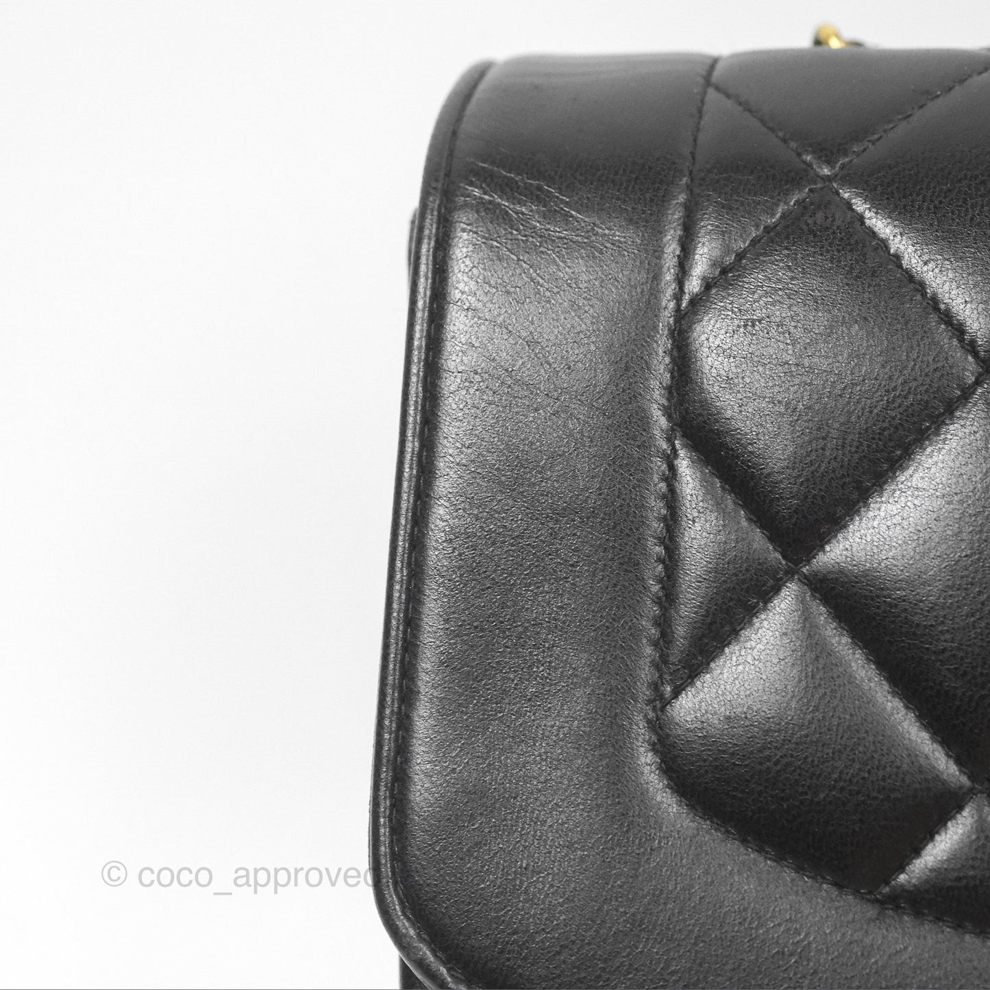 Chanel Vintage Quilted Medium Classic Diana Flap Bag Black Lambskin 24K Gold Hardware