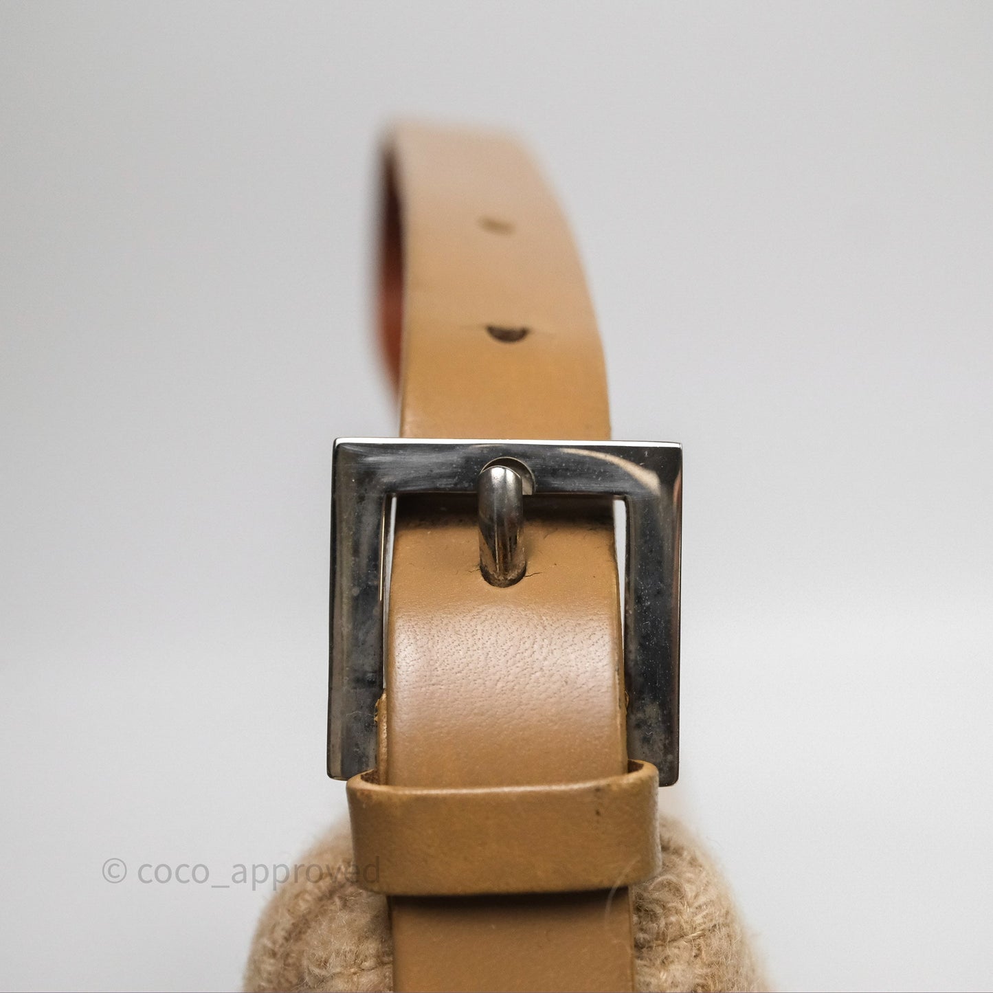 Fendi Vintage Baguette Shoulder Bag Wool Beige
