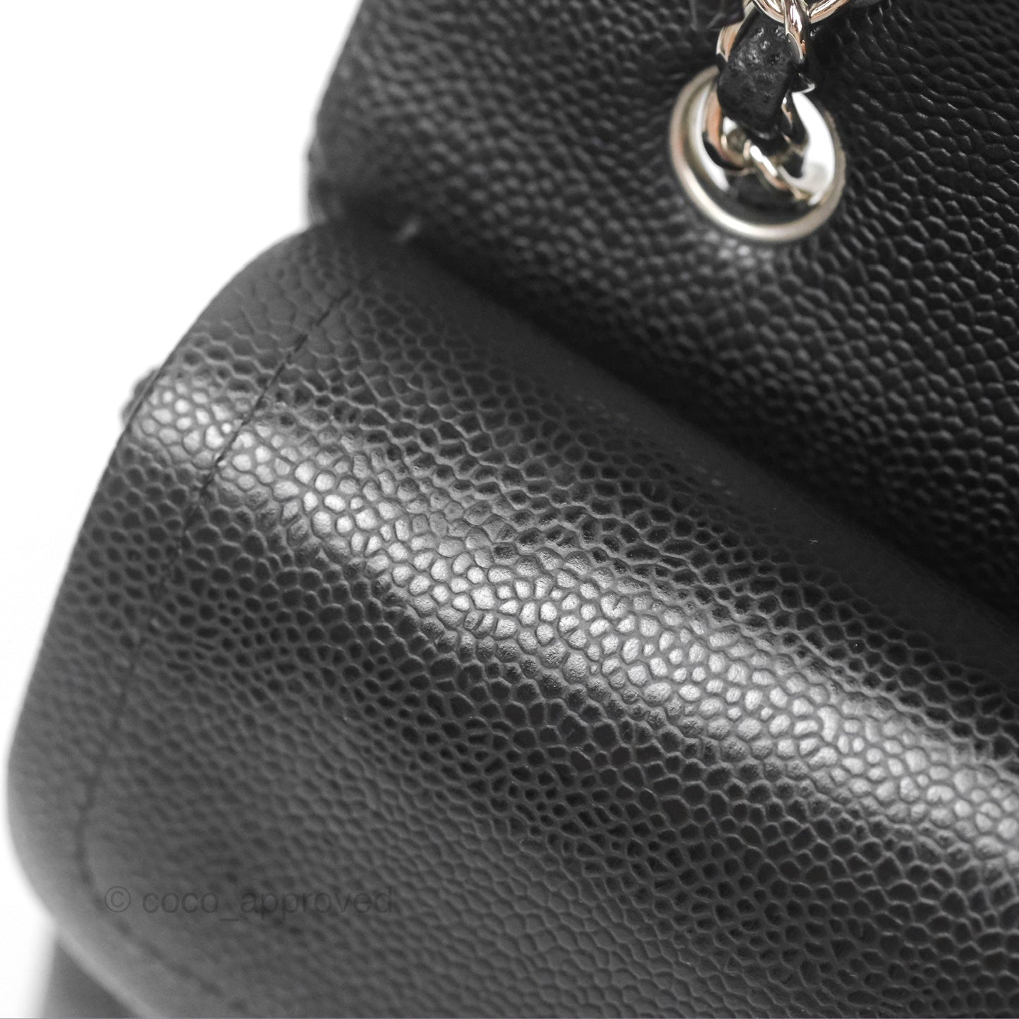 Chanel Classic M/L Medium Flap Quilted Black Caviar Silver Hardware