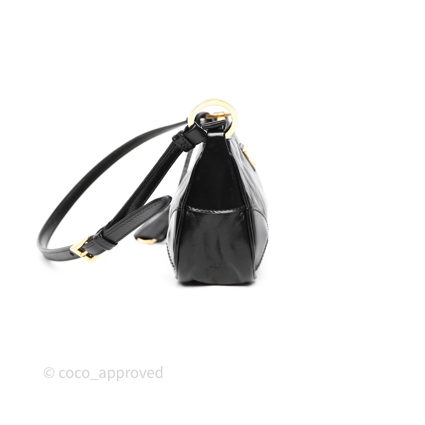 Prada Re-Edition 2002 Small Shoulder Bag Black Brushed Calf Leather