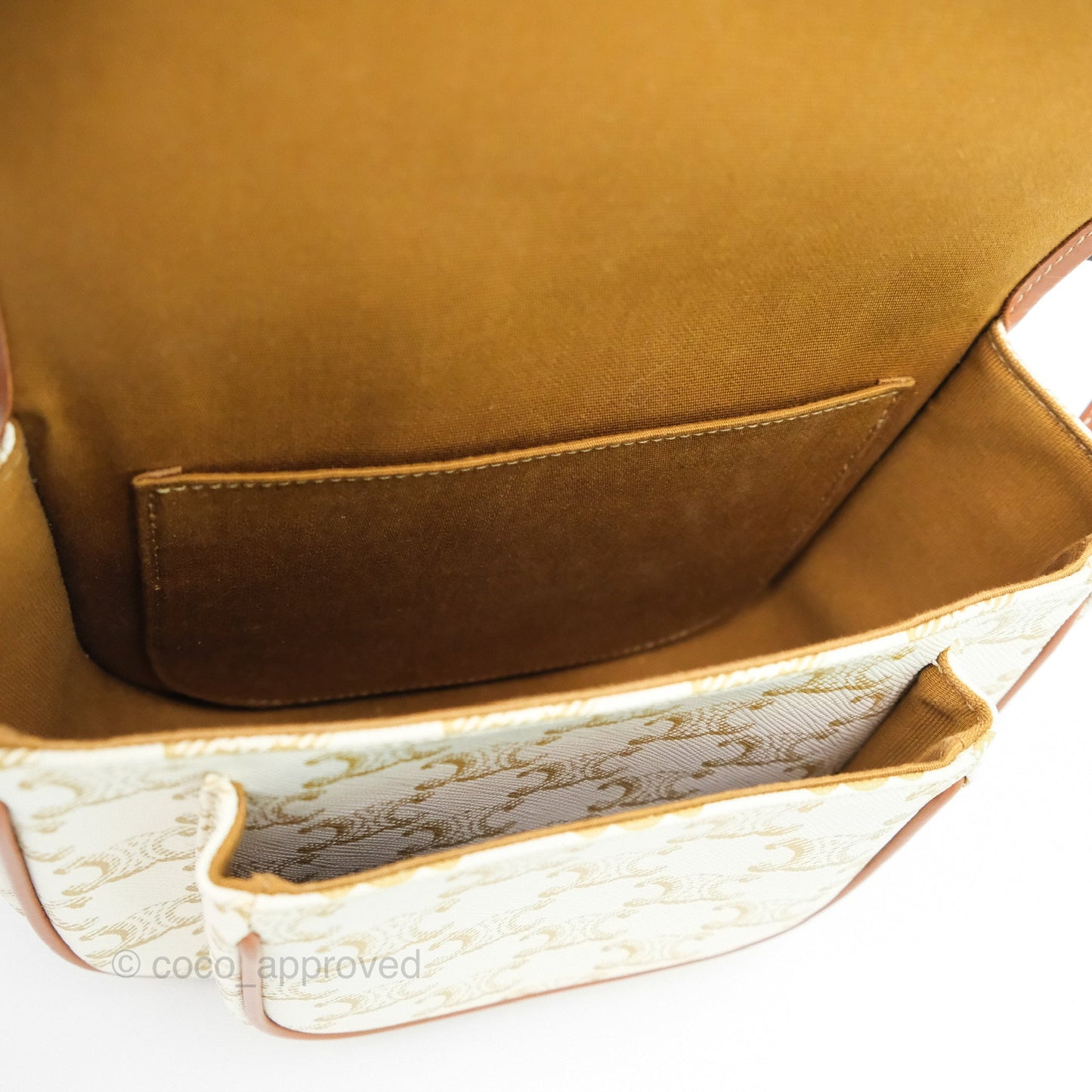 Celine Medium Folco Bag Triomphe Canvas White