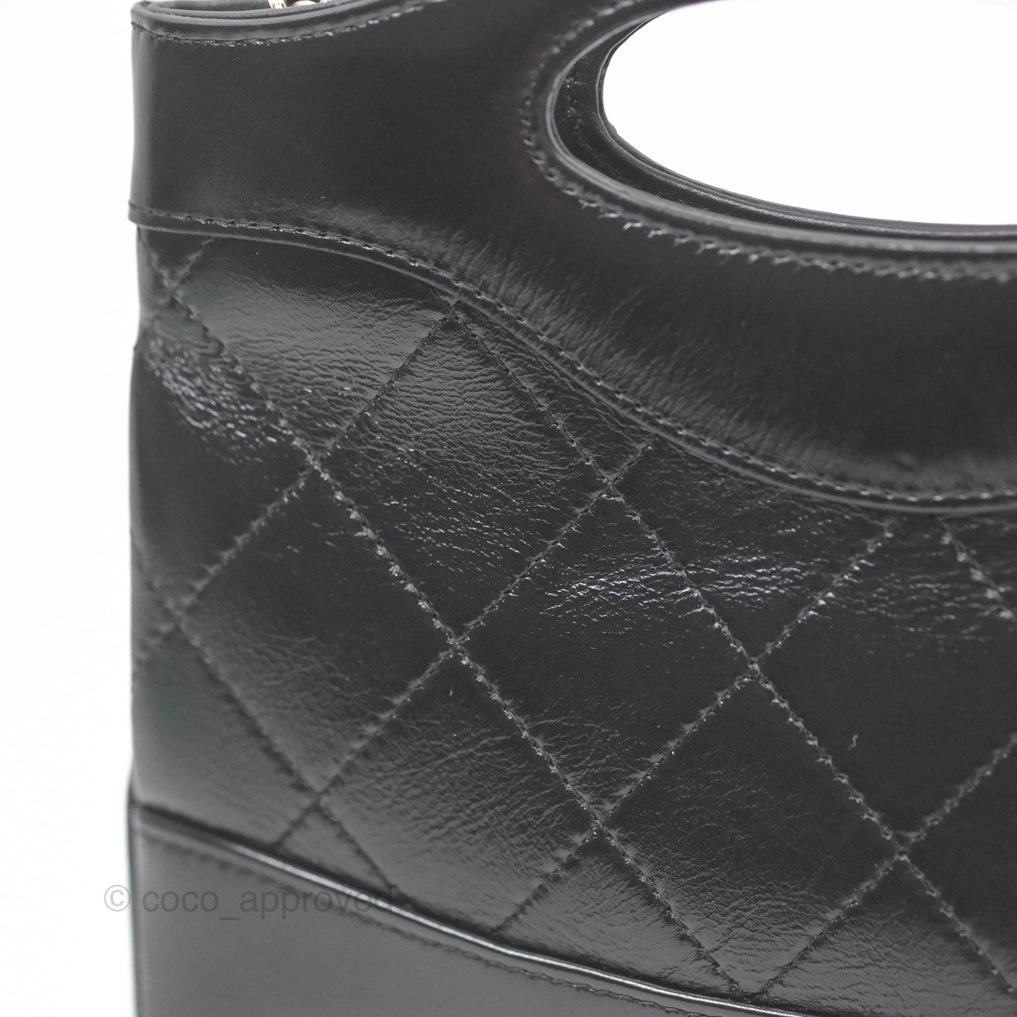 Chanel Nano 31 Black Shiny Calfskin Gold Hardware