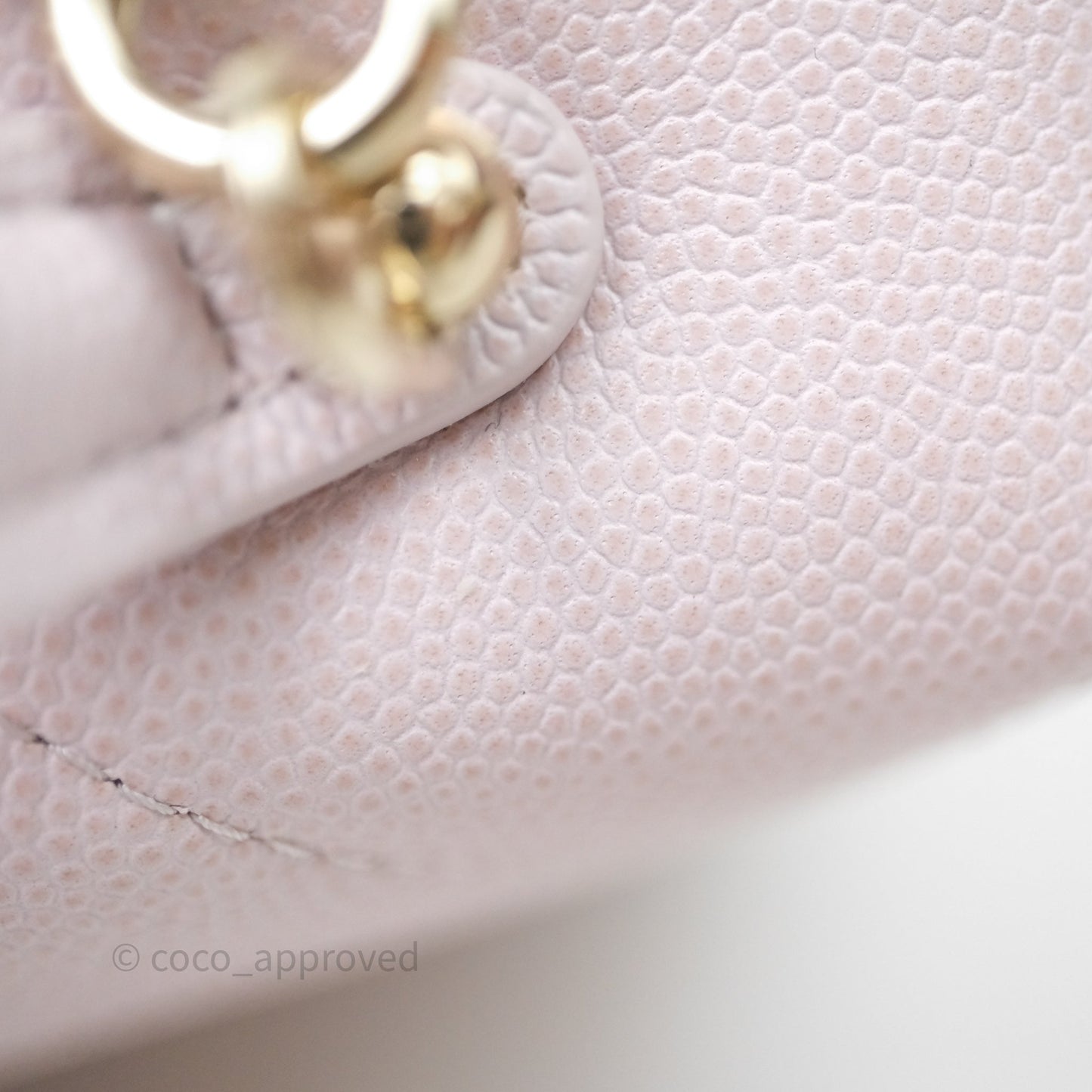 Chanel Top Handle Long Vanity with Chain Light Lilac Pink Caviar Gold Hardware