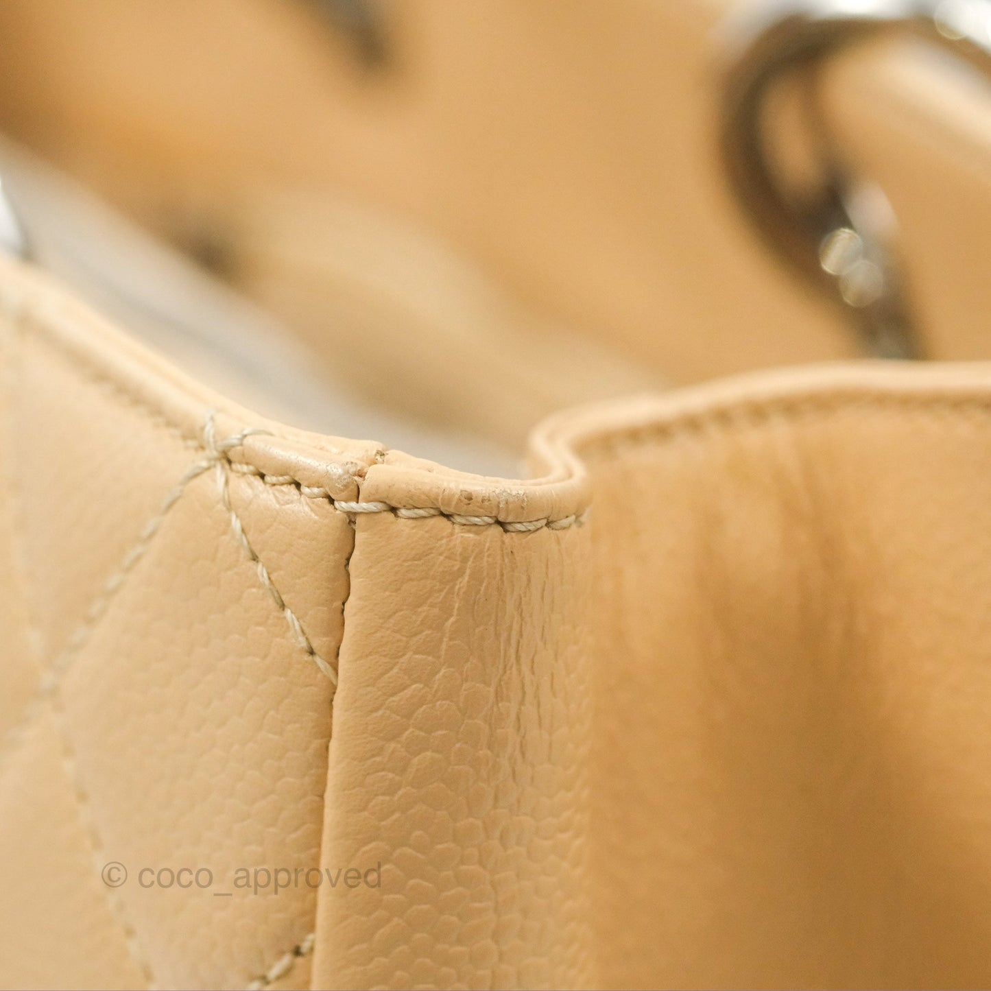 Chanel GST Beige Caviar Silver Hardware