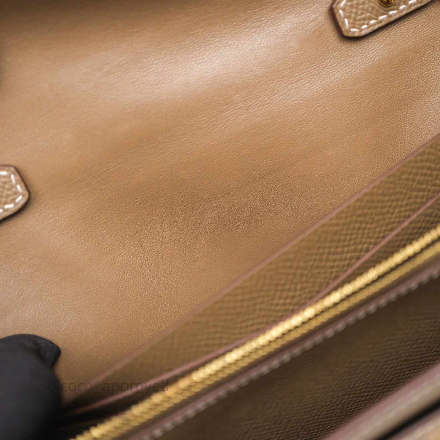 Hermès Constance To Go Wallet Etoupe 18 Epsom Gold Hardware
