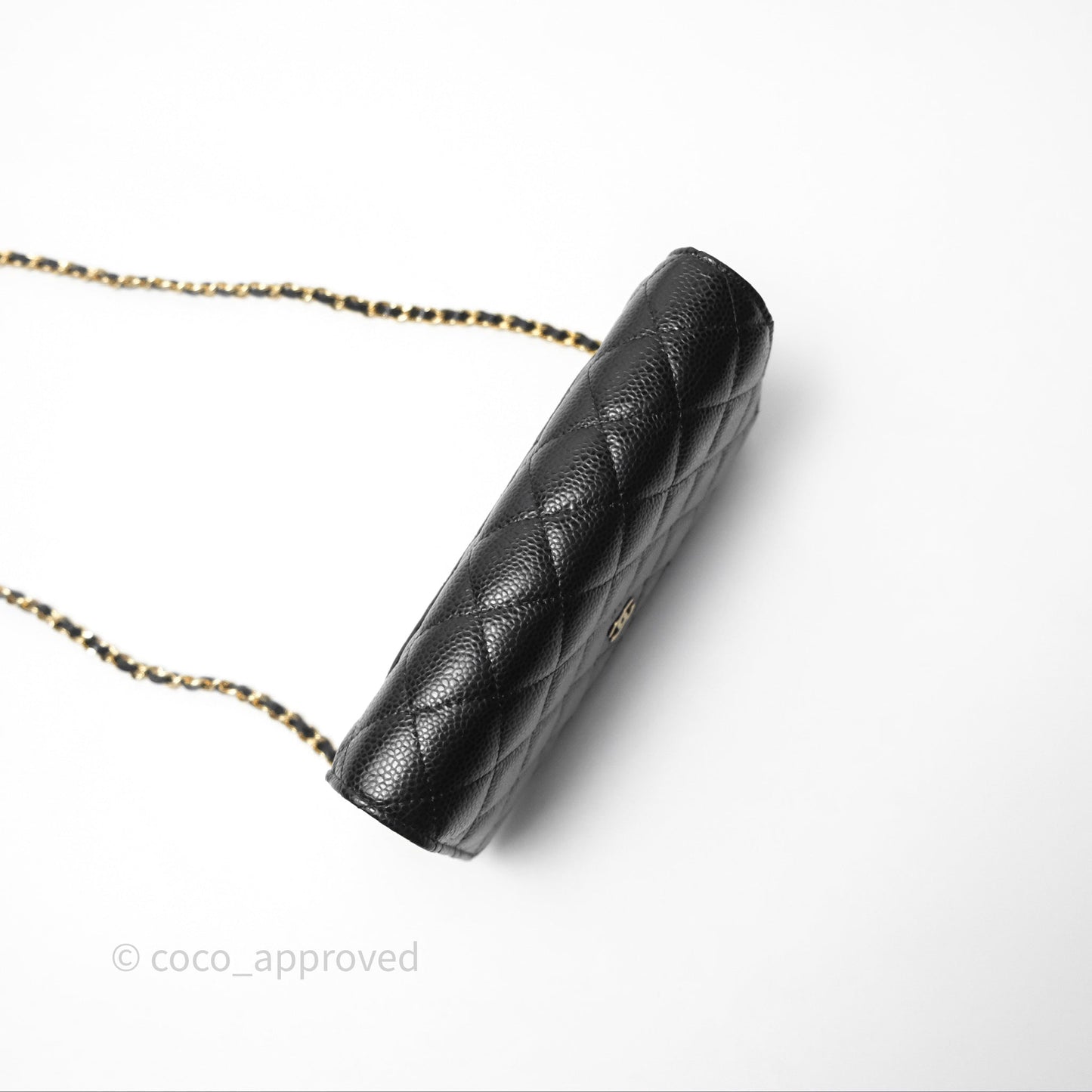 Chanel Quilted WOC Black Caviar Gold Hardware